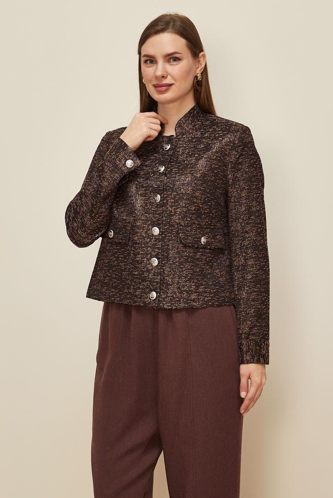 Tesettür giyim KAHVE 45936 JAKAR 77521 CEKET 38-42 TEK 40 - ALVİNA