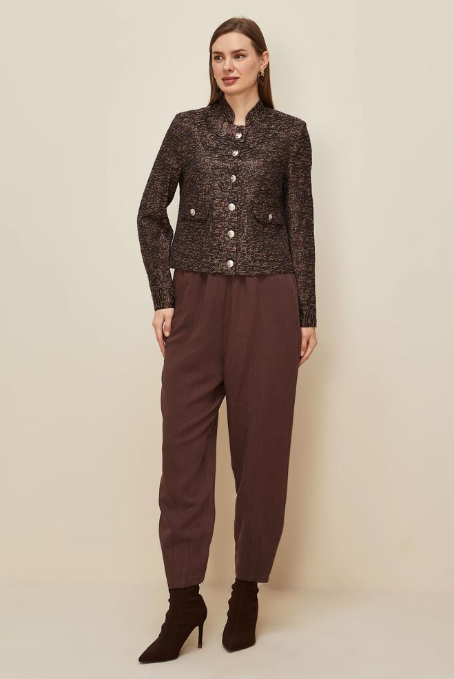 Tesettür giyim KAHVE 45936 JAKAR 77521 CEKET 38-42 TEK 40 - ALVİNA