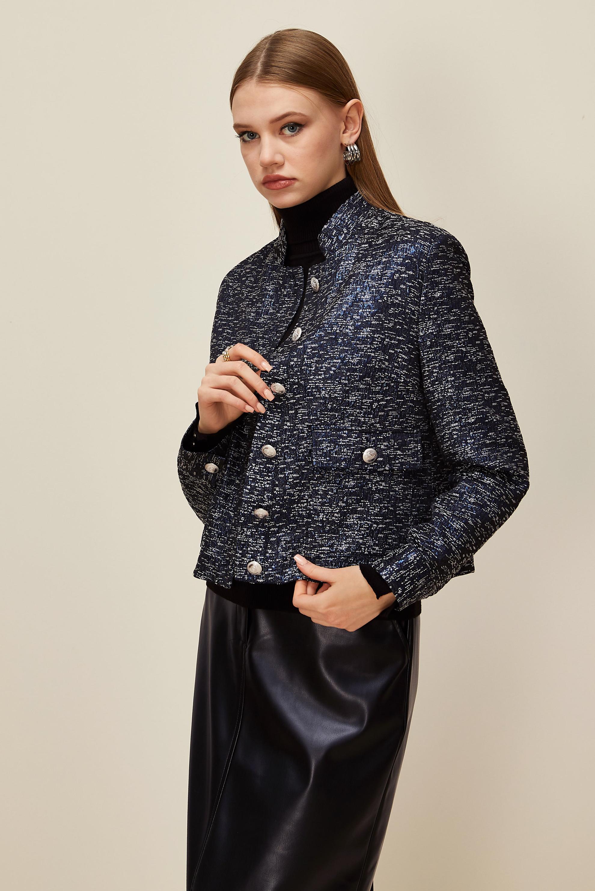 Tesettür giyim LACİVERT JAKAR CEKET 45936