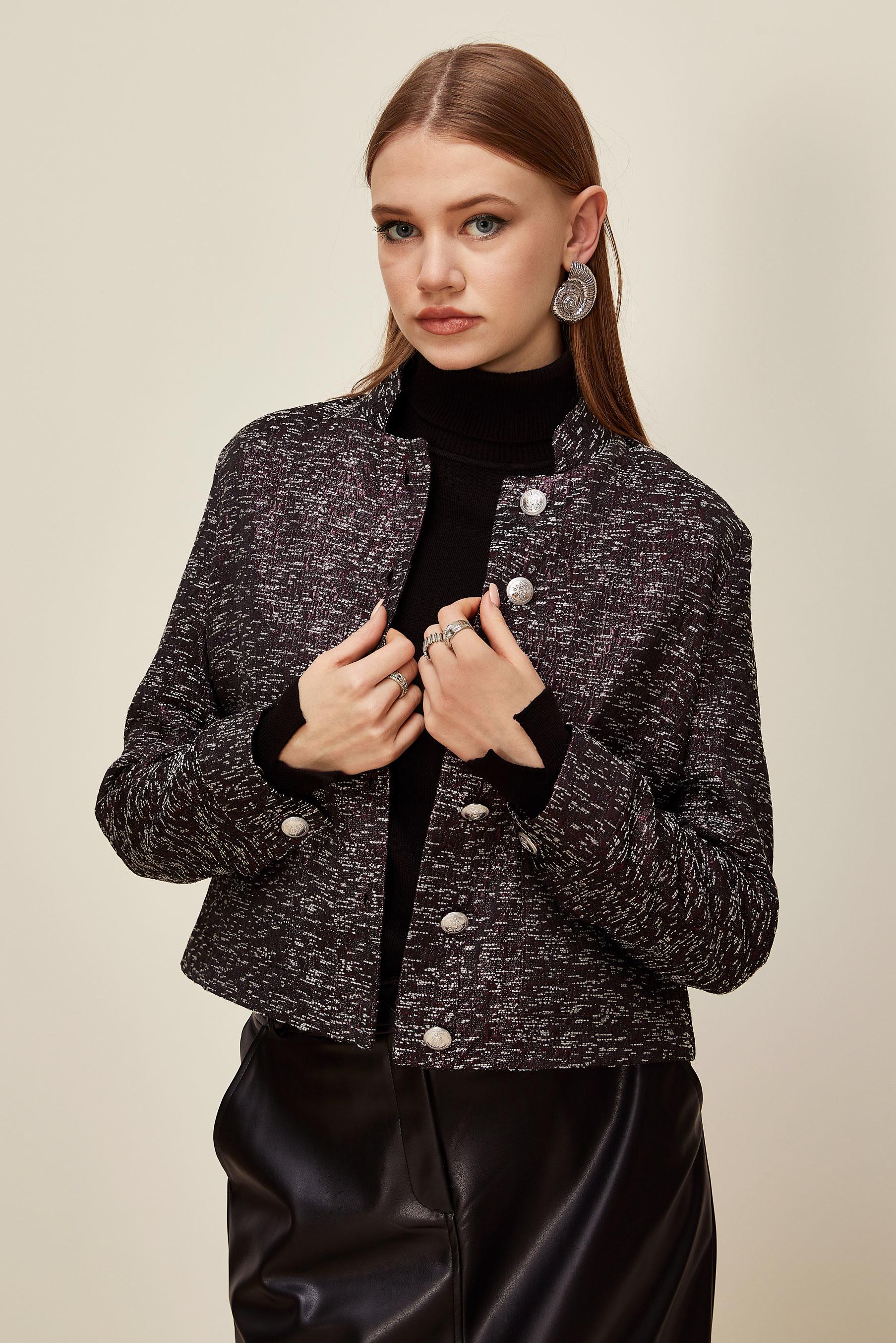 Tesettür giyim MÜRDÜM JAKAR CEKET 45936