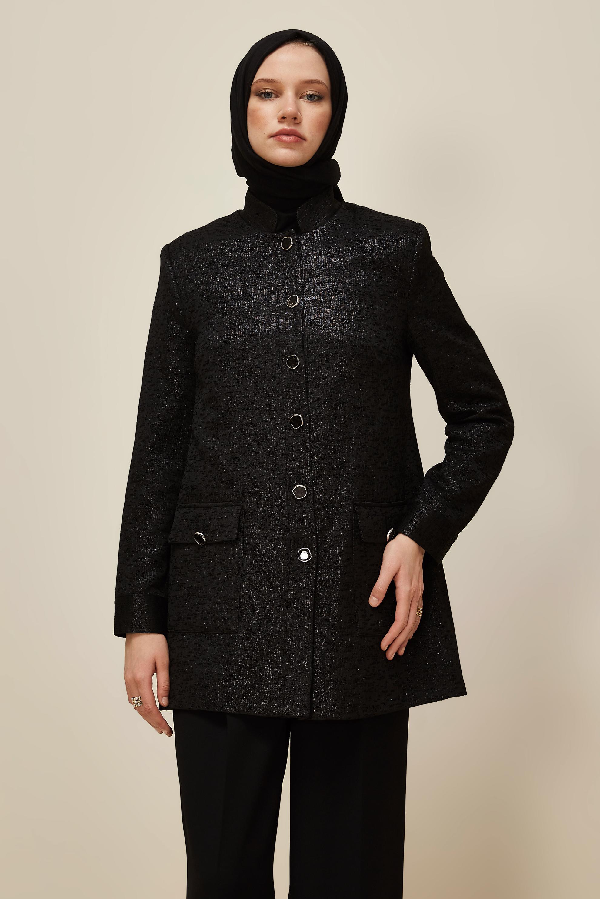 Tesettür giyim SİYAH JAKAR CEKET 45938
