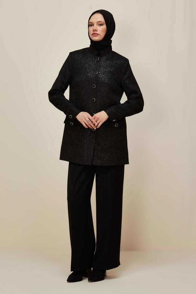 Tesettür giyim SİYAH JAKAR CEKET 45938 - ALVİNA