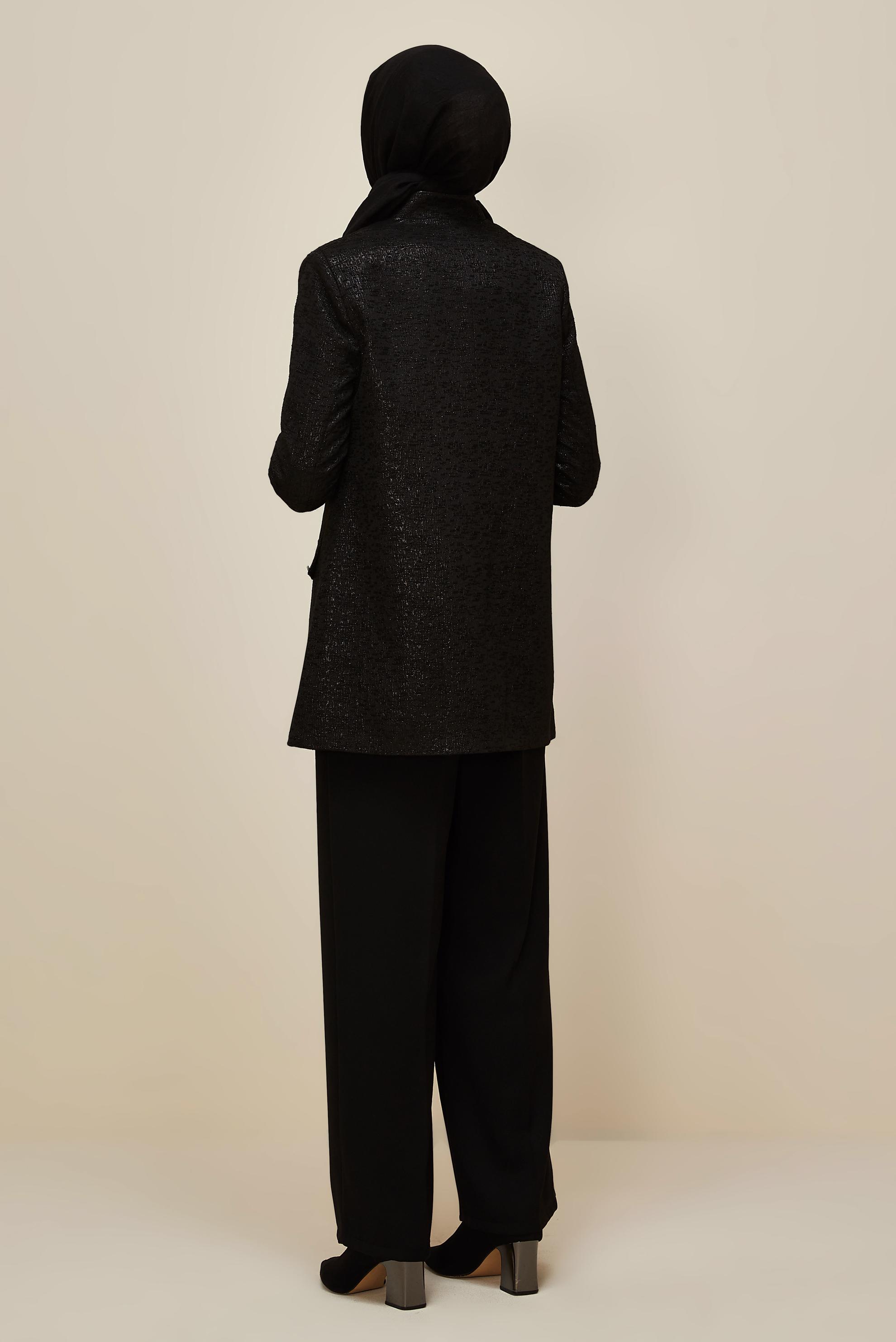 Tesettür giyim SİYAH JAKAR CEKET 45938