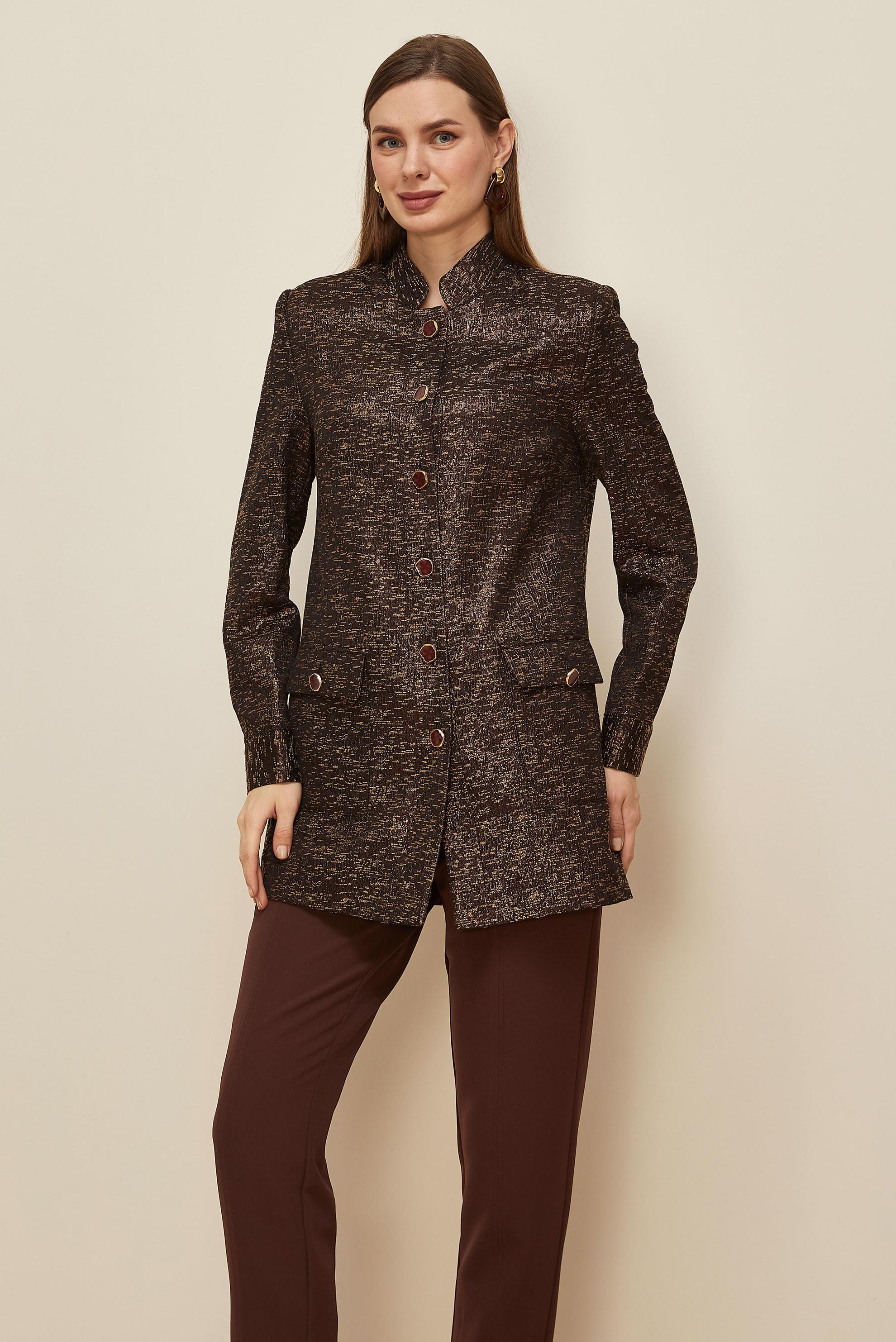 Tesettür giyim KAHVE 45938 JAKAR 77521 CEKET 38-44 TEK 42