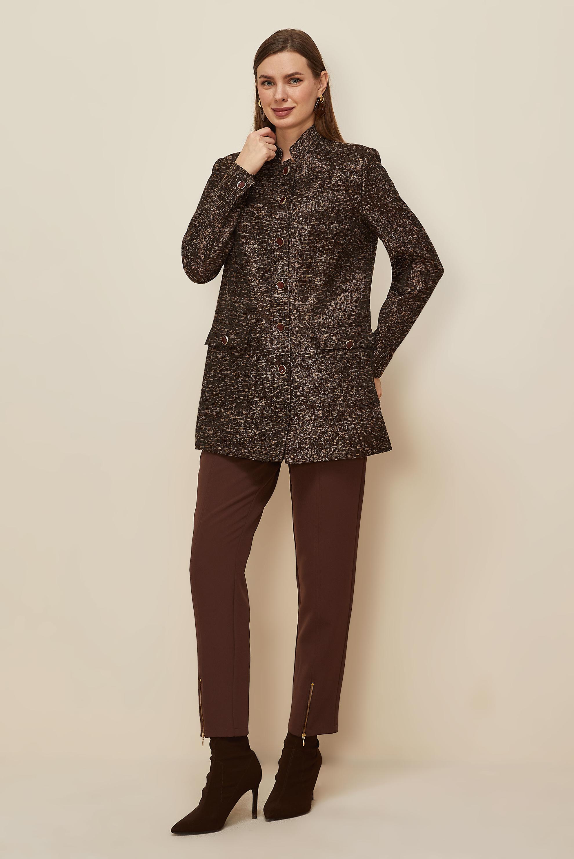 Tesettür giyim KAHVE 45938 JAKAR 77521 CEKET 38-44 TEK 42