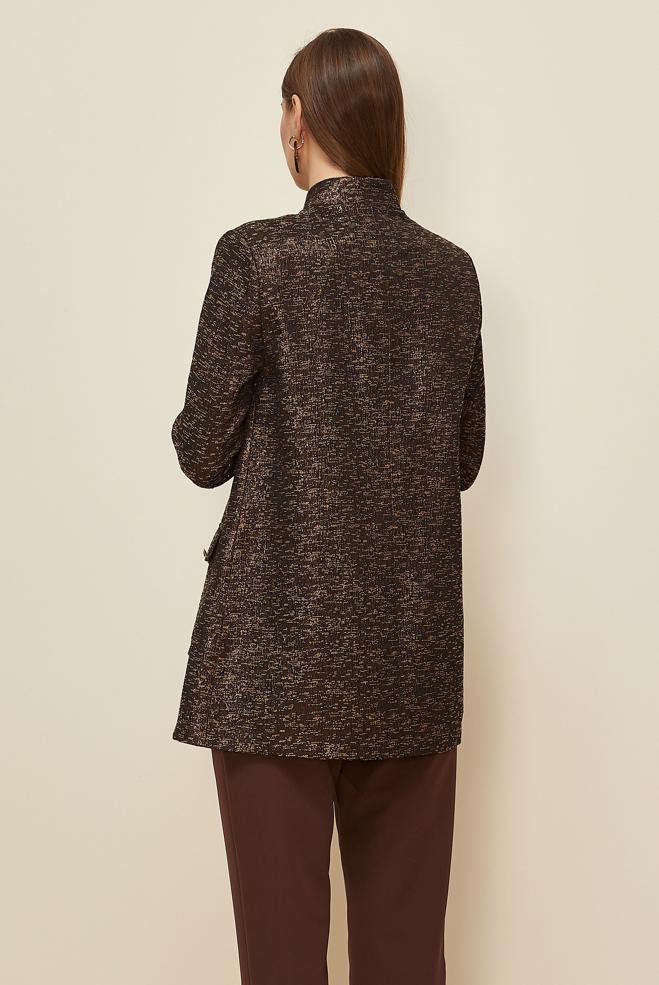 Tesettür giyim KAHVE 45938 JAKAR 77521 CEKET 38-44 TEK 42 - ALVİNA