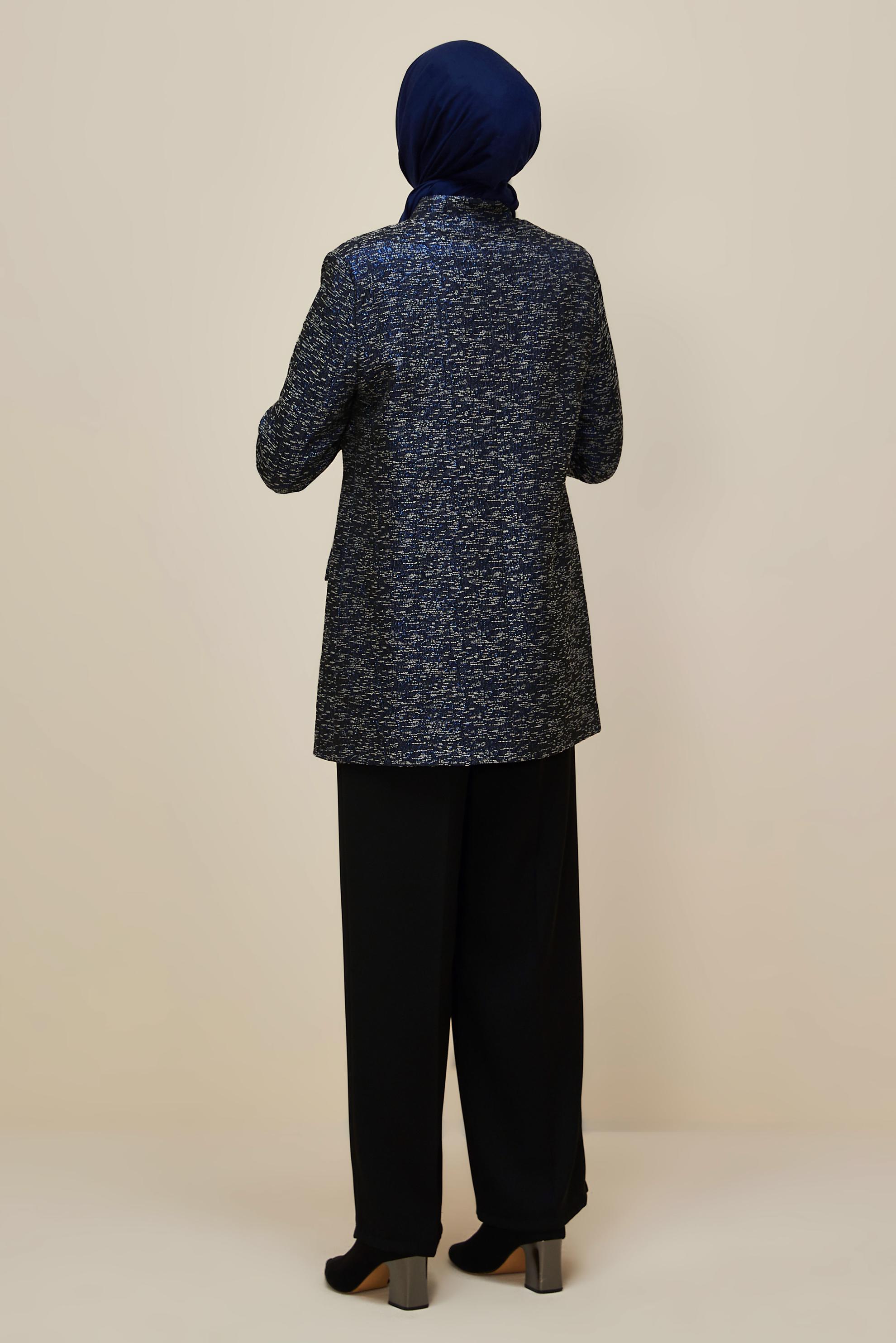 Tesettür giyim LACİVERT JAKAR CEKET 45938