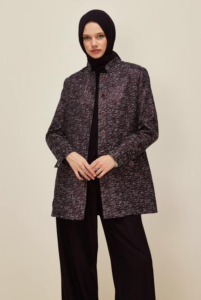 Tesettür giyim MÜRDÜM JAKAR CEKET 45938 - ALVİNA