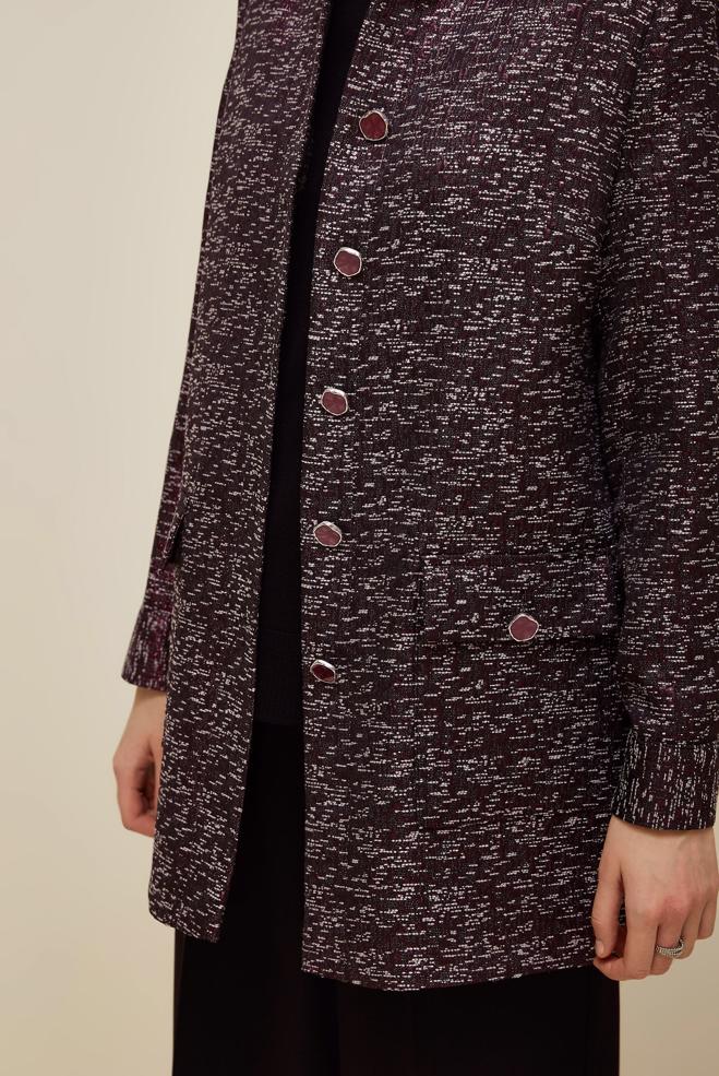 Tesettür giyim MÜRDÜM JAKAR CEKET 45938 - ALVİNA