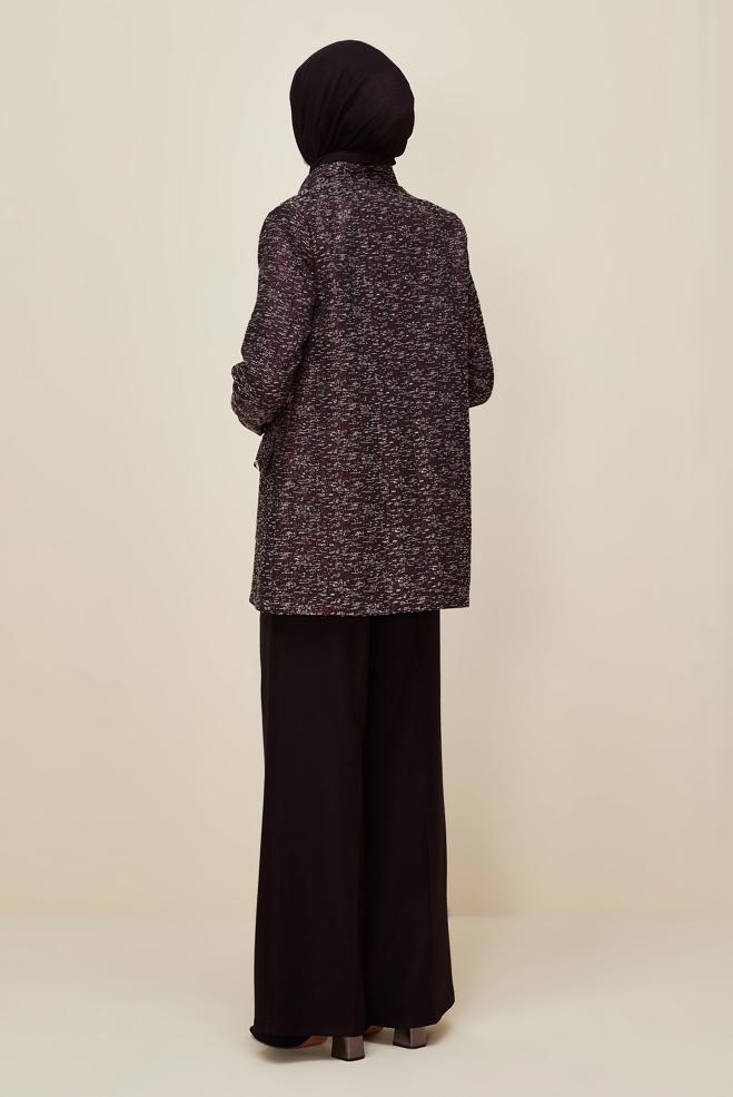 Tesettür giyim MÜRDÜM JAKAR CEKET 45938 - ALVİNA