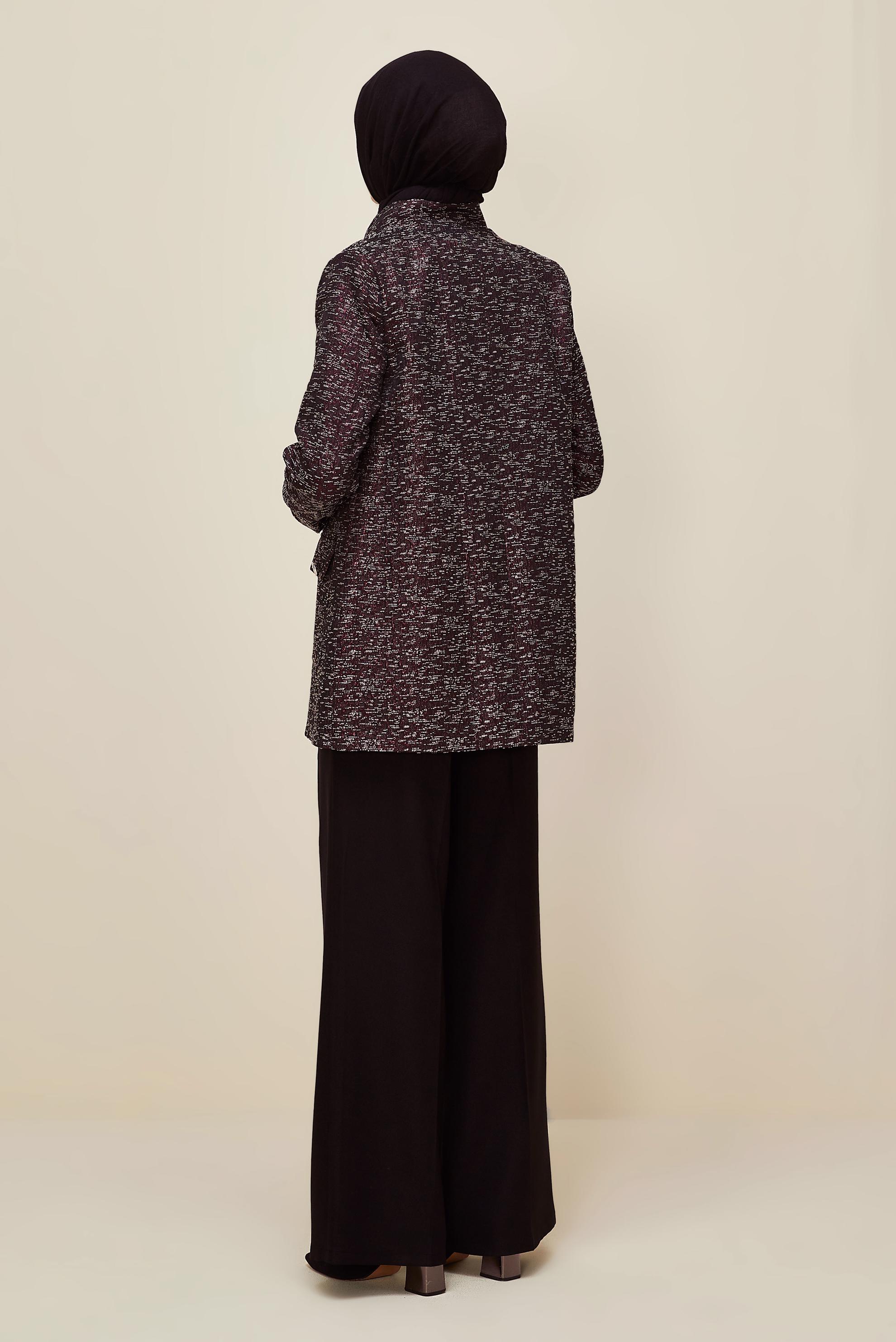 Tesettür giyim MÜRDÜM JAKAR CEKET 45938