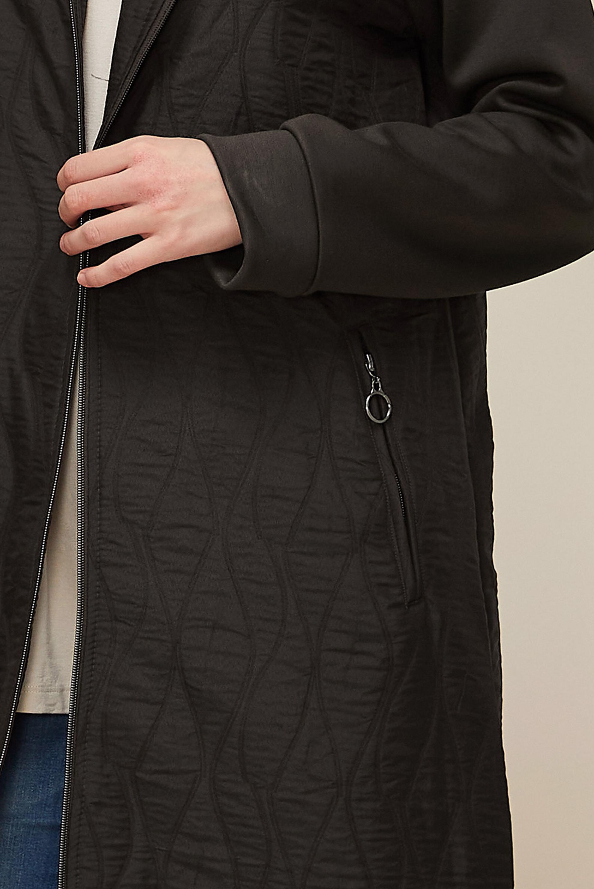 Hijab clothing BROWN HOODED QUILTED JACKET 45968