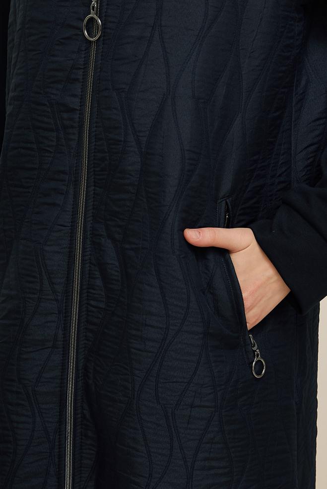 Tesettür giyim LACİVERT KAPÜŞONLU KAPİTONE GİY ÇIK 45968 - ALVİNA