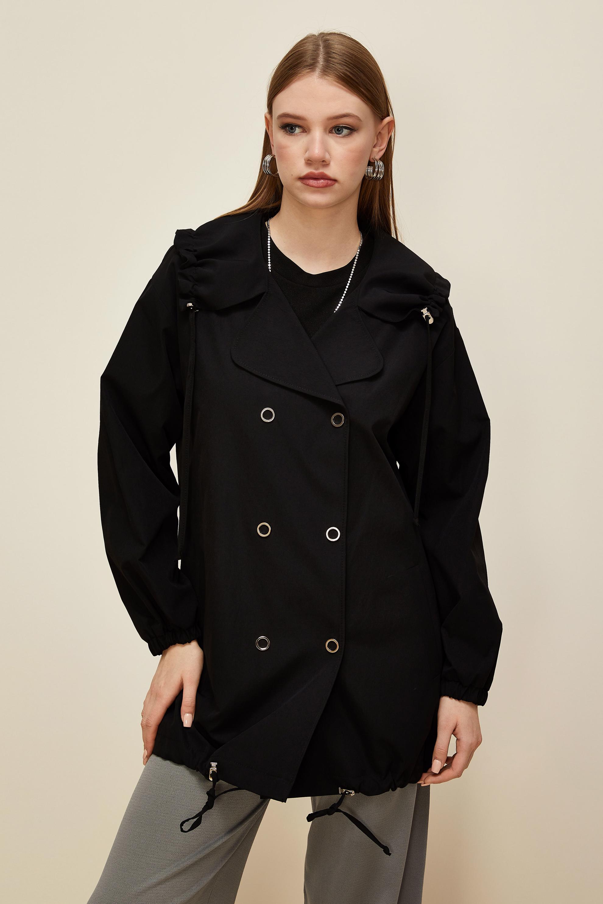 Hijab clothing BLACK SMOCKED JACKET 45982