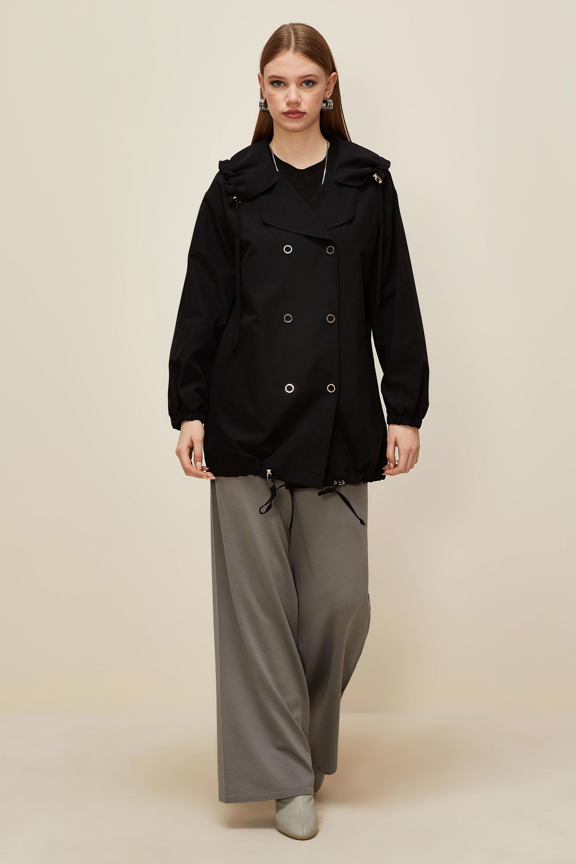 Hijab clothing BLACK SMOCKED JACKET 45982