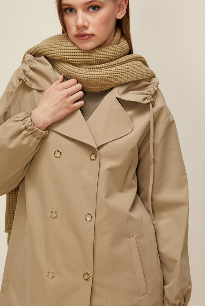 Tesettür giyim KAHVE BÜZGÜLÜ GİY ÇIK 45982 - ALVİNA