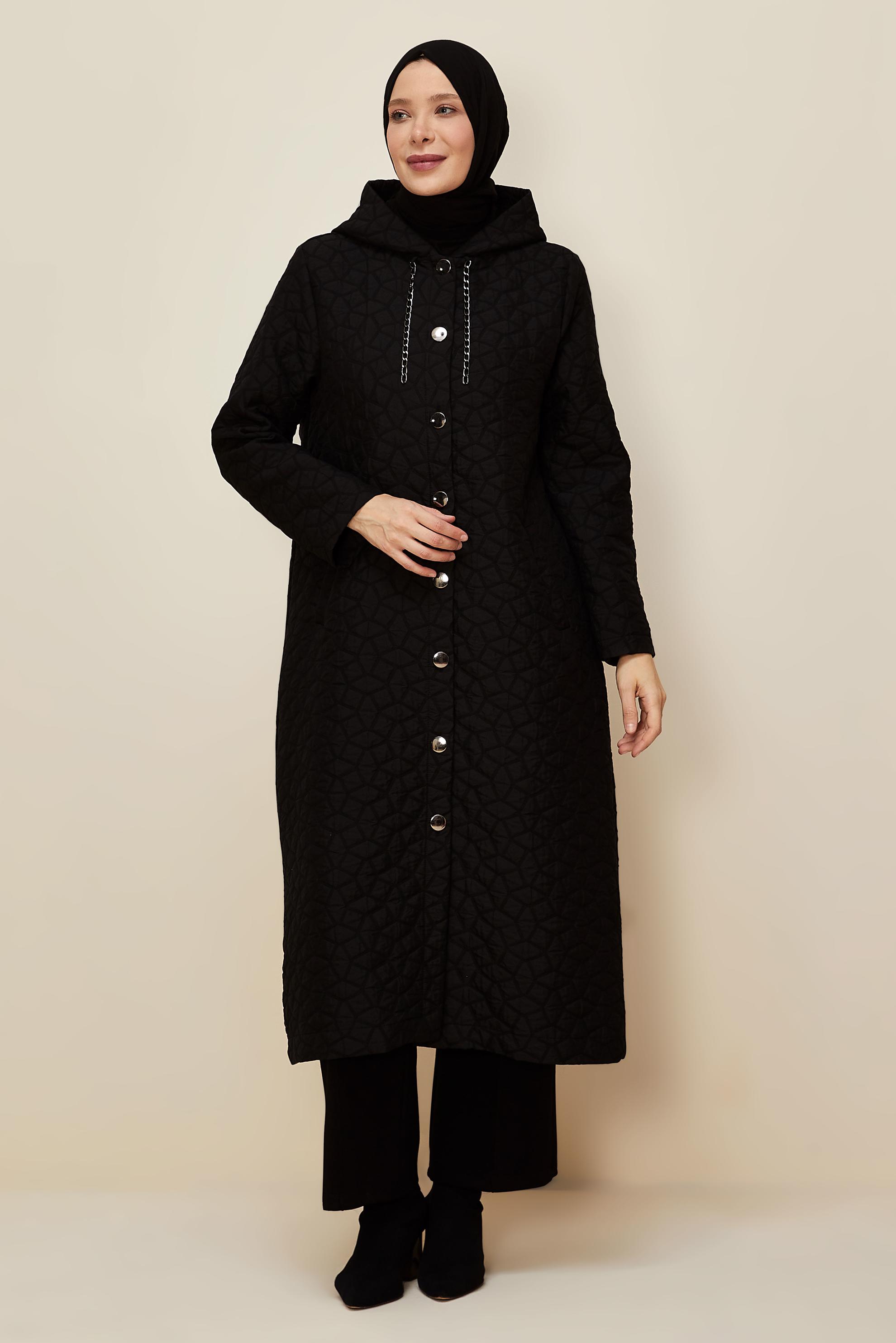 Vêtements hijab NOIR VESTE JACQUARD GRANDE TAILLE 45985