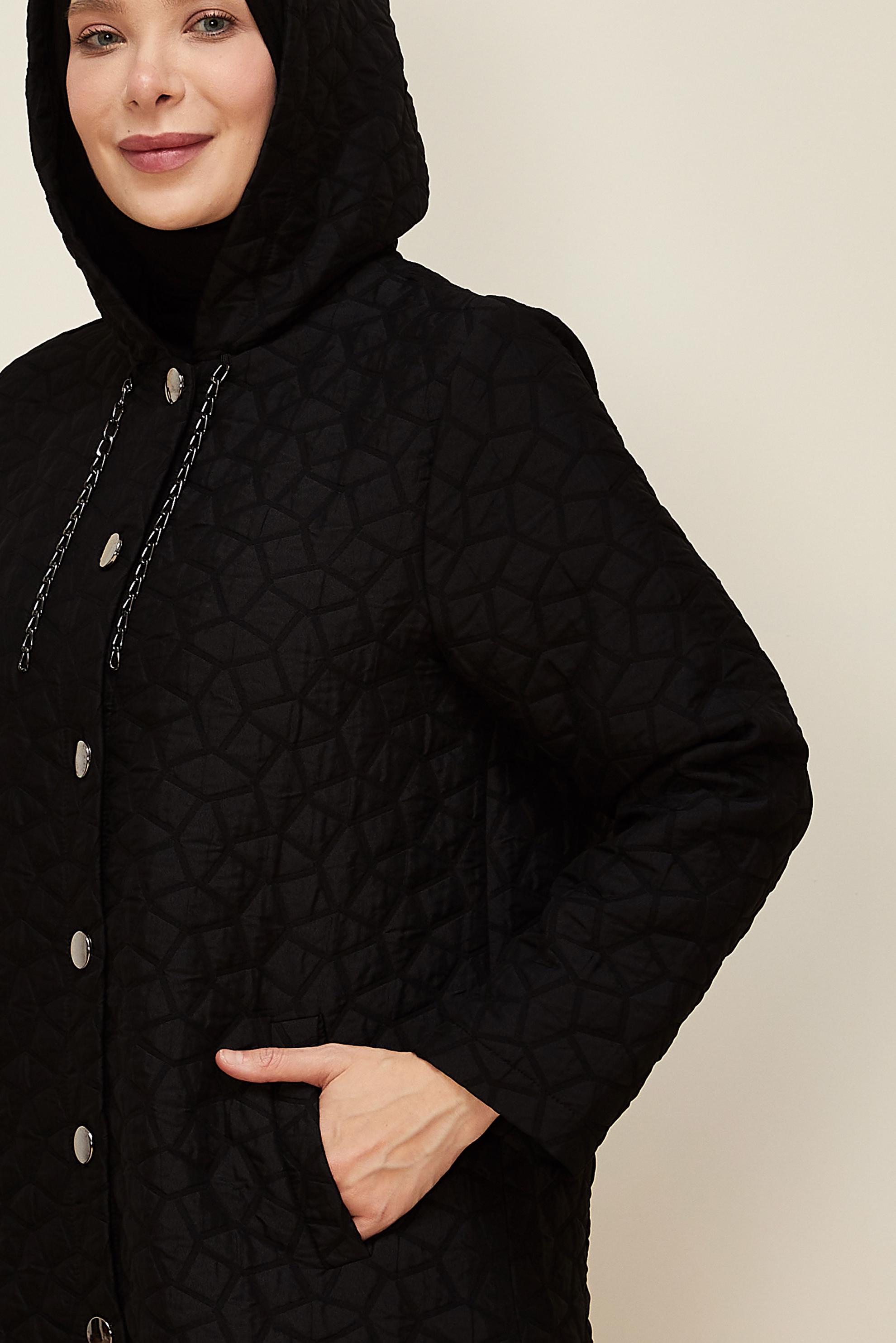 Vêtements hijab NOIR VESTE JACQUARD GRANDE TAILLE 45985