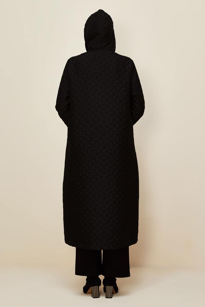 Vêtements hijab NOIR VESTE JACQUARD GRANDE TAILLE 45985 - ALVİNA