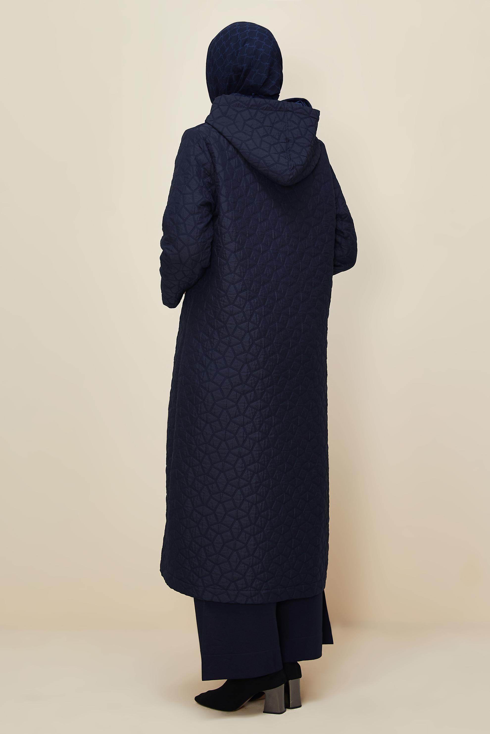 Vêtements hijab BLEU MARINE VESTE JACQUARD GRANDE TAILLE 45985