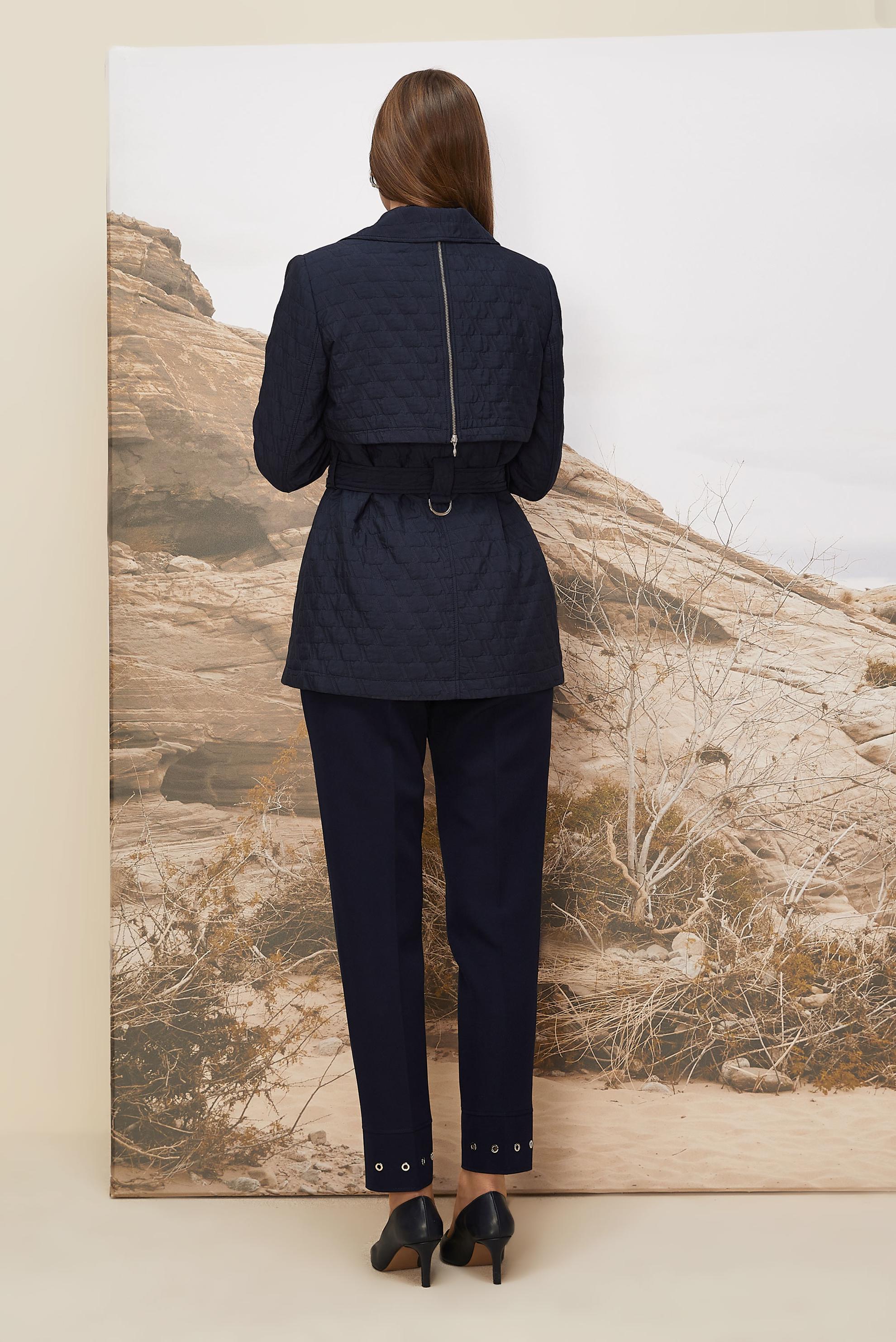 Hijab clothing NAVY BLUE BELTED QUILTED JACKET 46000