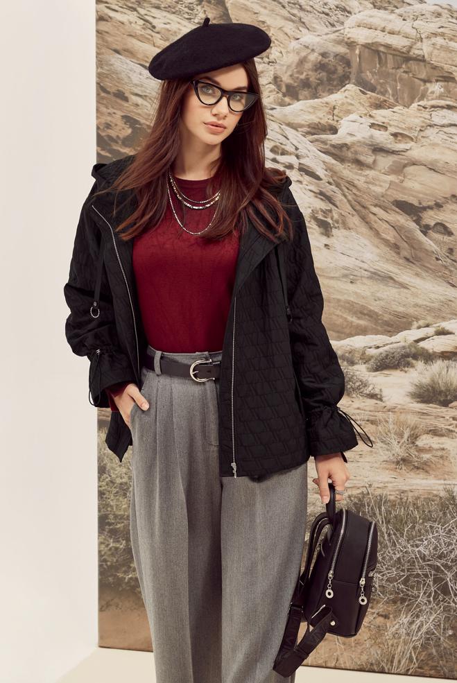 Tesettür giyim SİYAH 46005 KAPİTONE 5058 CEKET 38-42 TEK 40 - ALVİNA