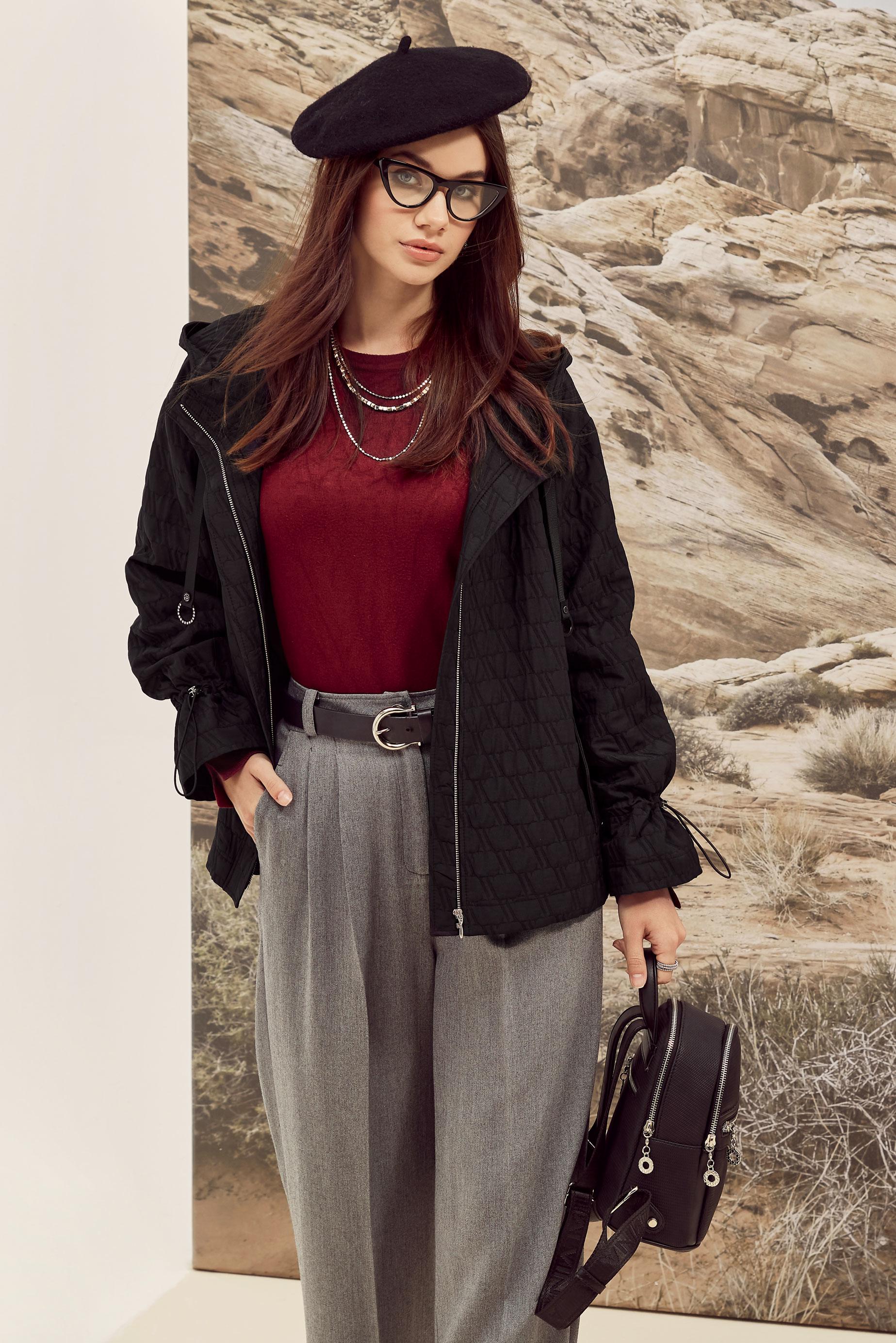 Tesettür giyim SİYAH 46005 KAPİTONE 5058 CEKET 38-42 TEK 40