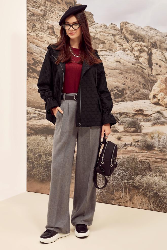 Tesettür giyim SİYAH 46005 KAPİTONE 5058 CEKET 38-42 TEK 40 - ALVİNA