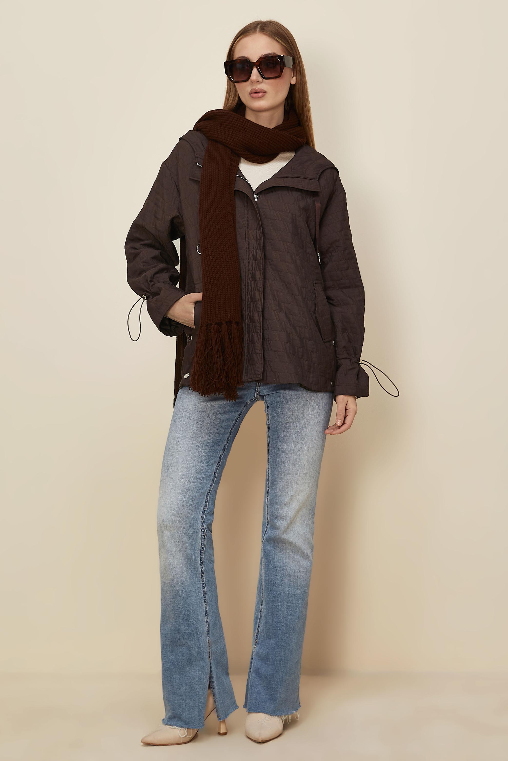 Hijab clothing BROWN QUILTED JACKET 46005