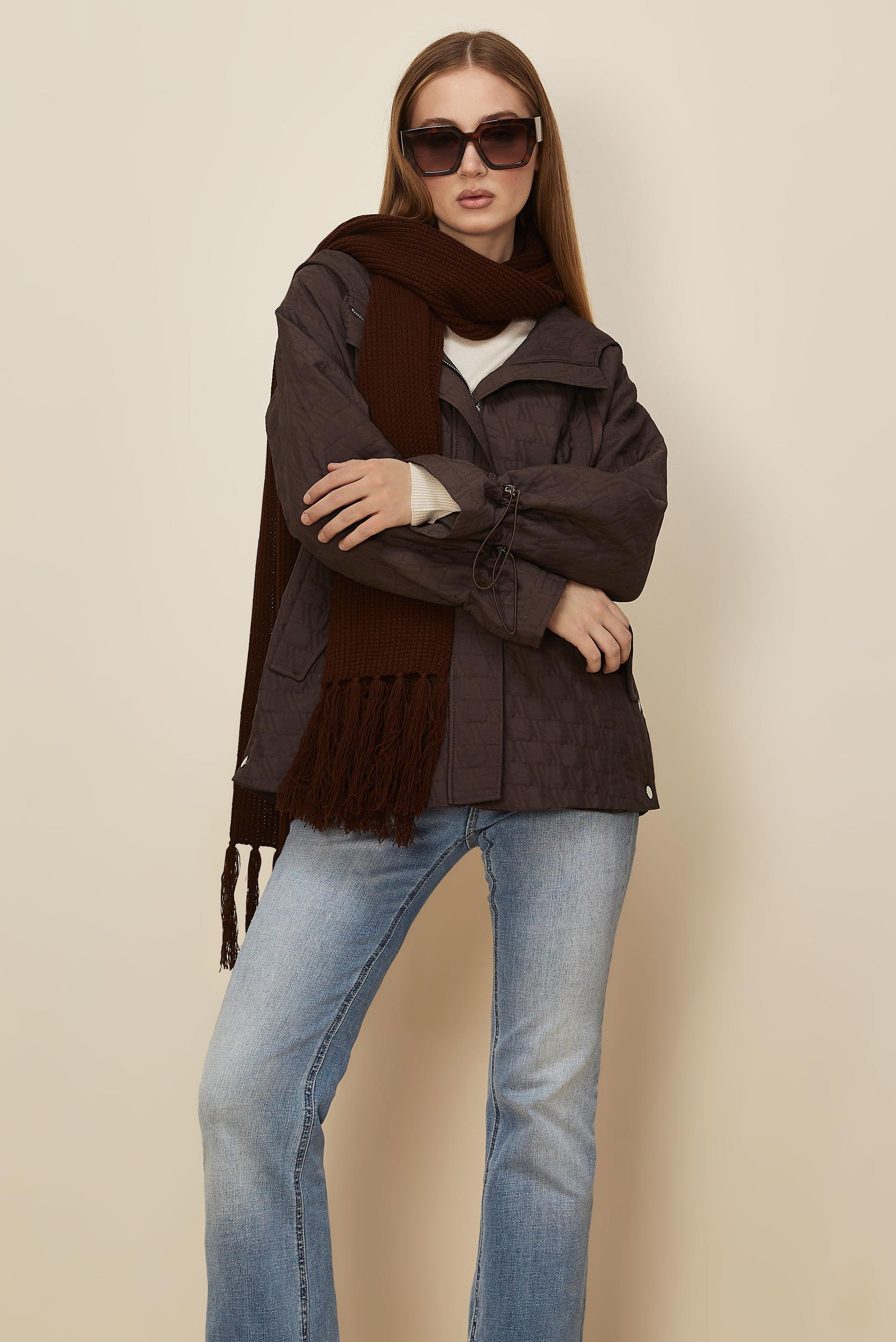 Hijab clothing BROWN QUILTED JACKET 46005