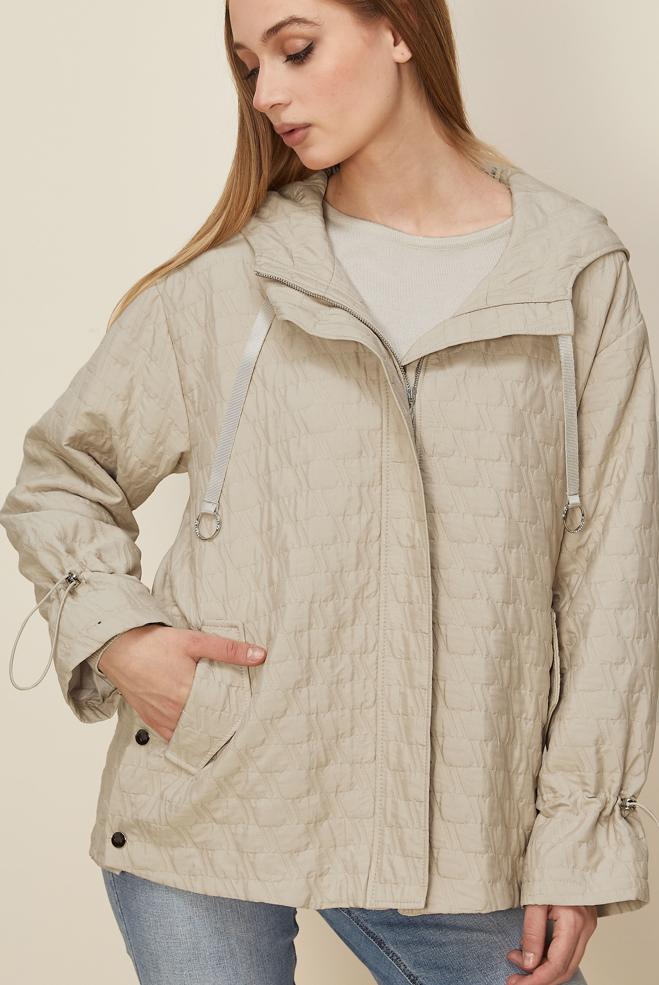 Hijab clothing BEIGE QUILTED JACKET 46005 - ALVİNA