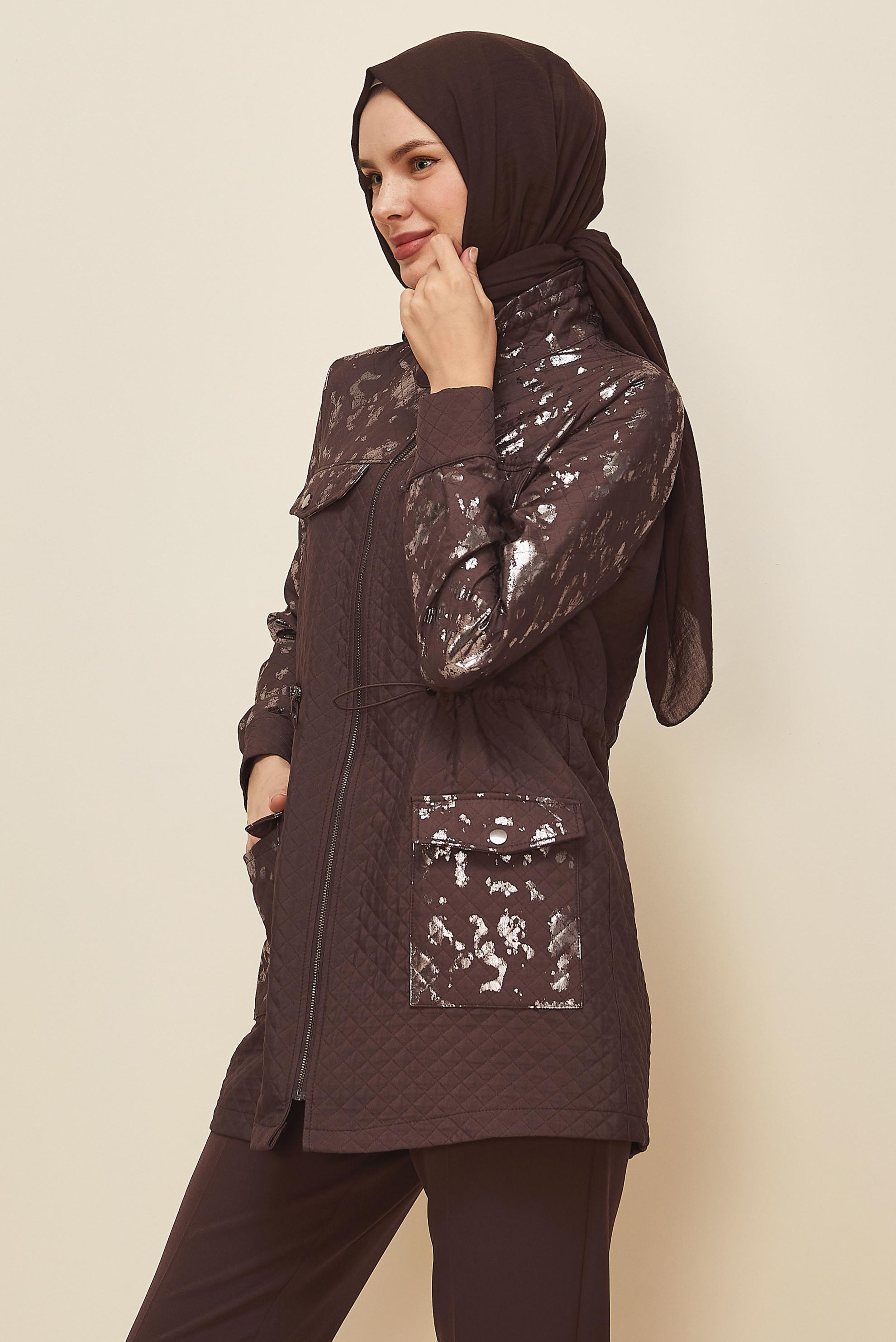 Vêtements hijab BRUN VESTE MATELASSÉE 46009