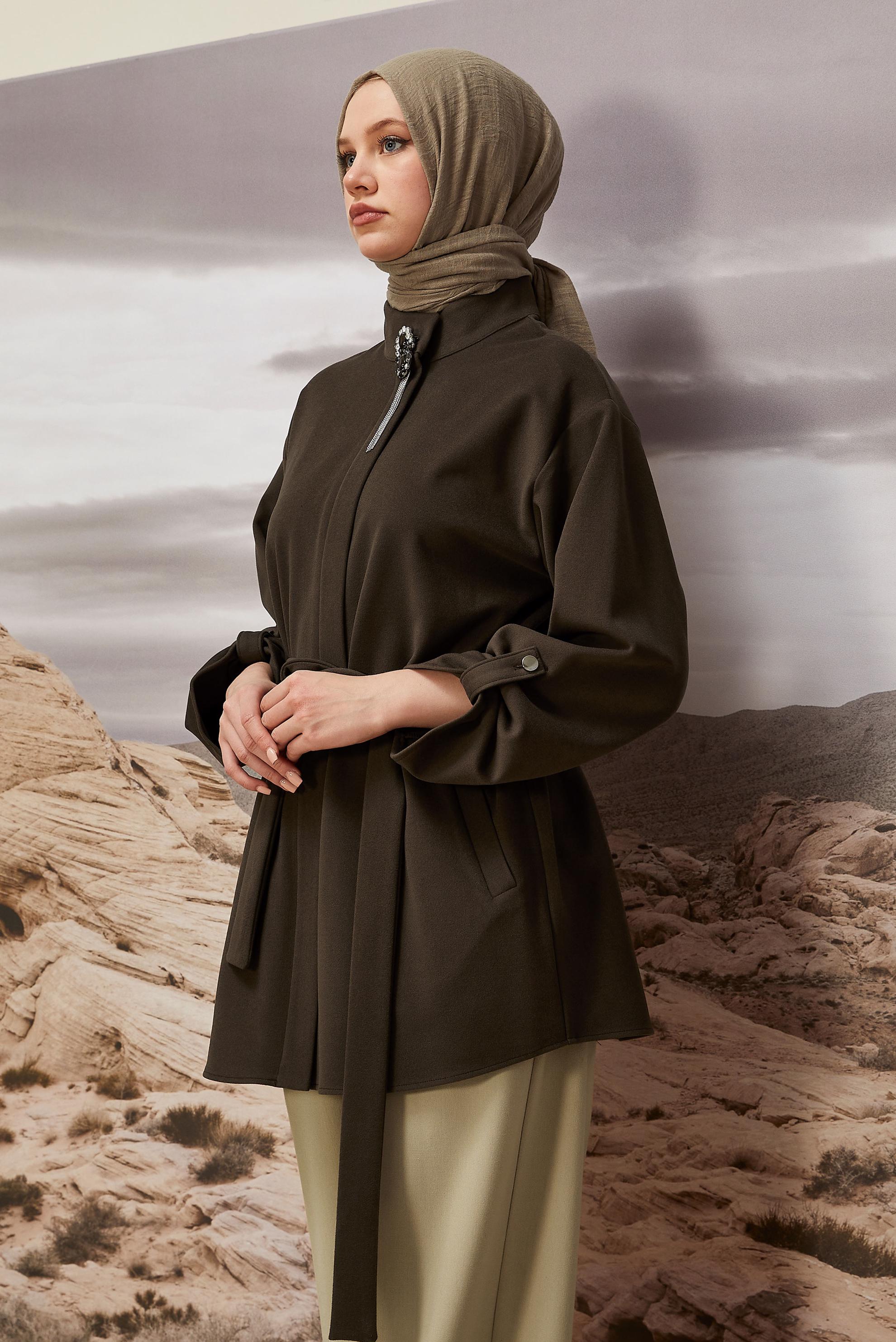 Hijab clothing MINK BELTED JACKET 46067
