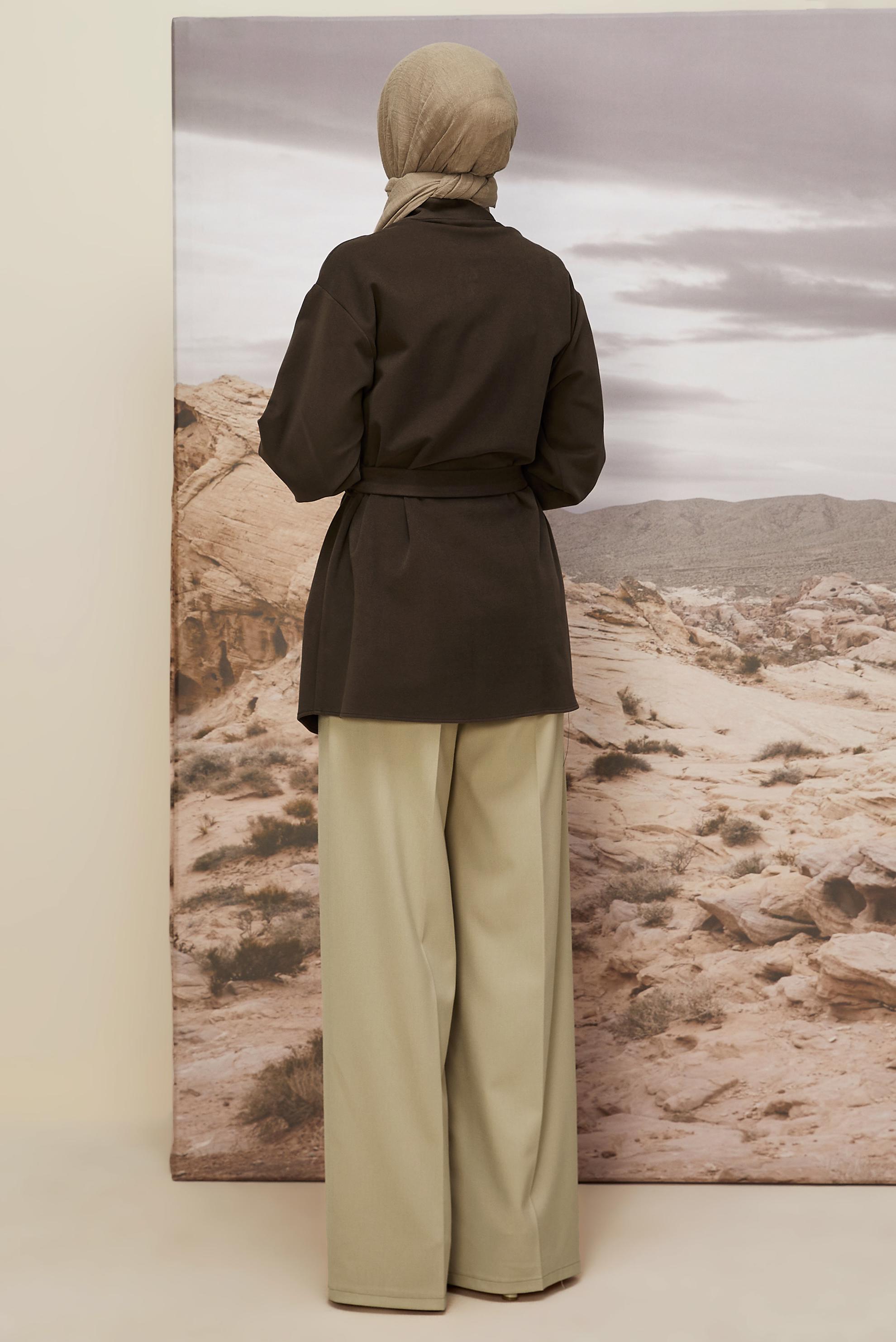 Hijab clothing MINK BELTED JACKET 46067