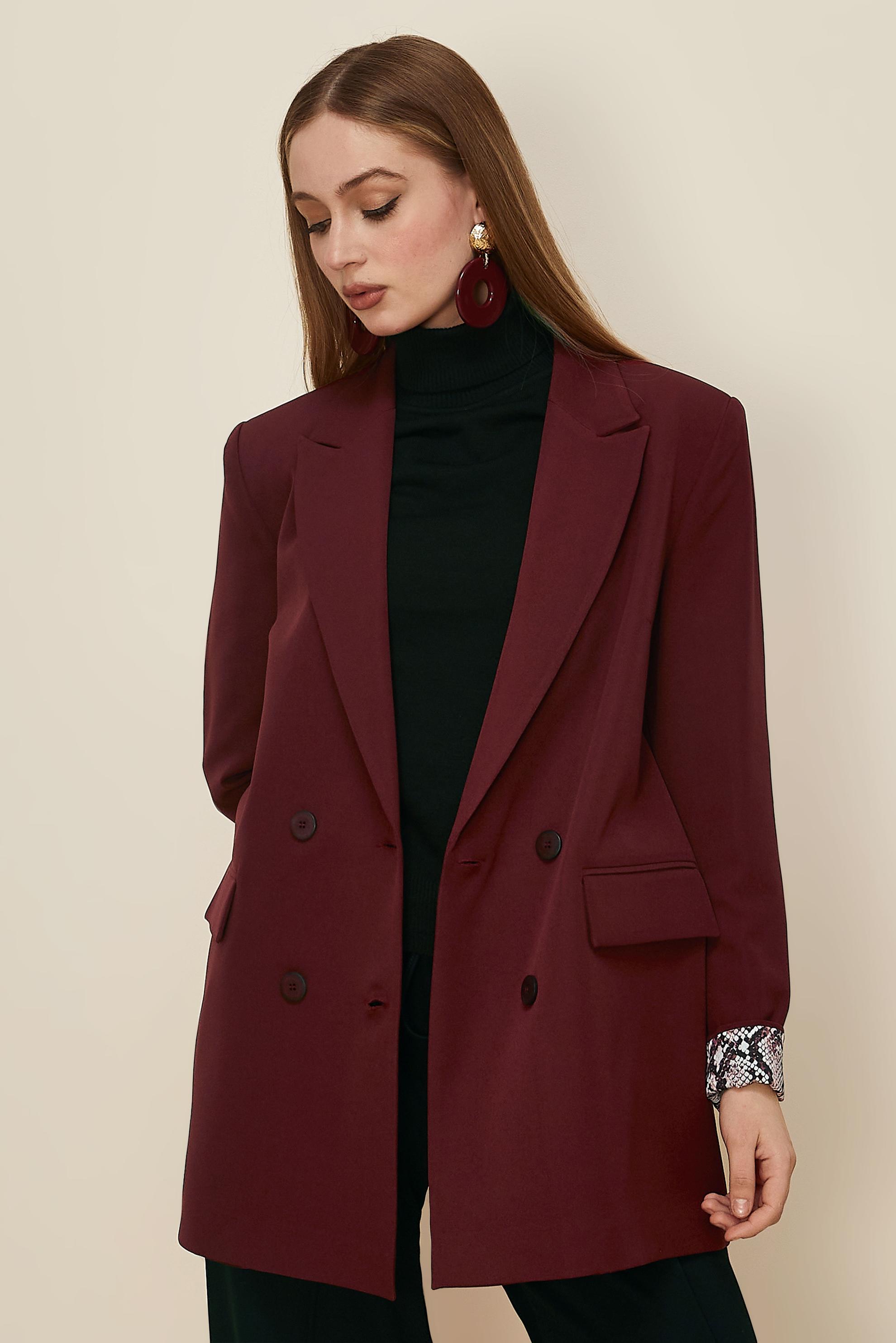 Hijab clothing CLARET RED BLAZER JACKET 46191