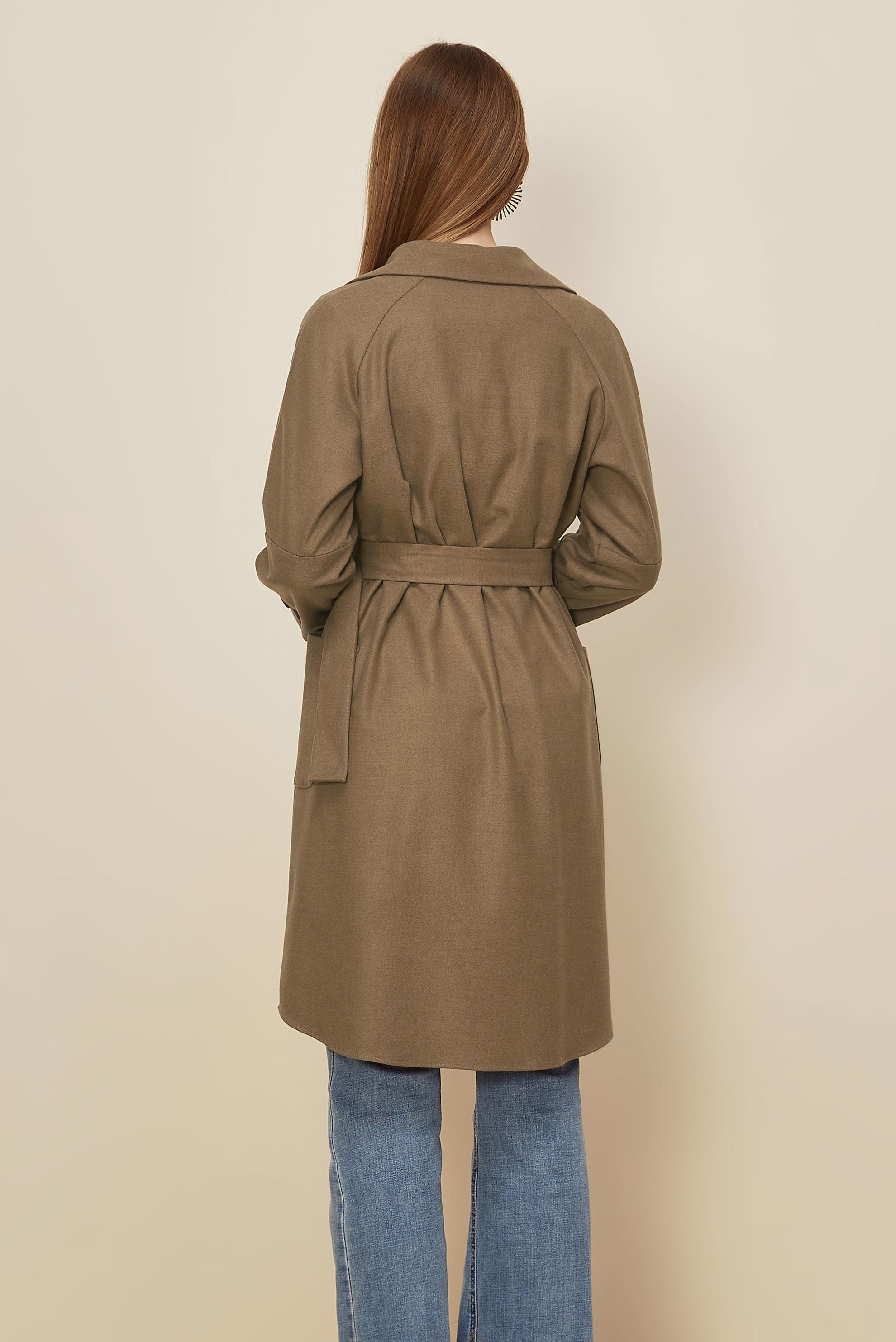 Tesettür giyim KAHVE KEMERLİ CEKET 46216