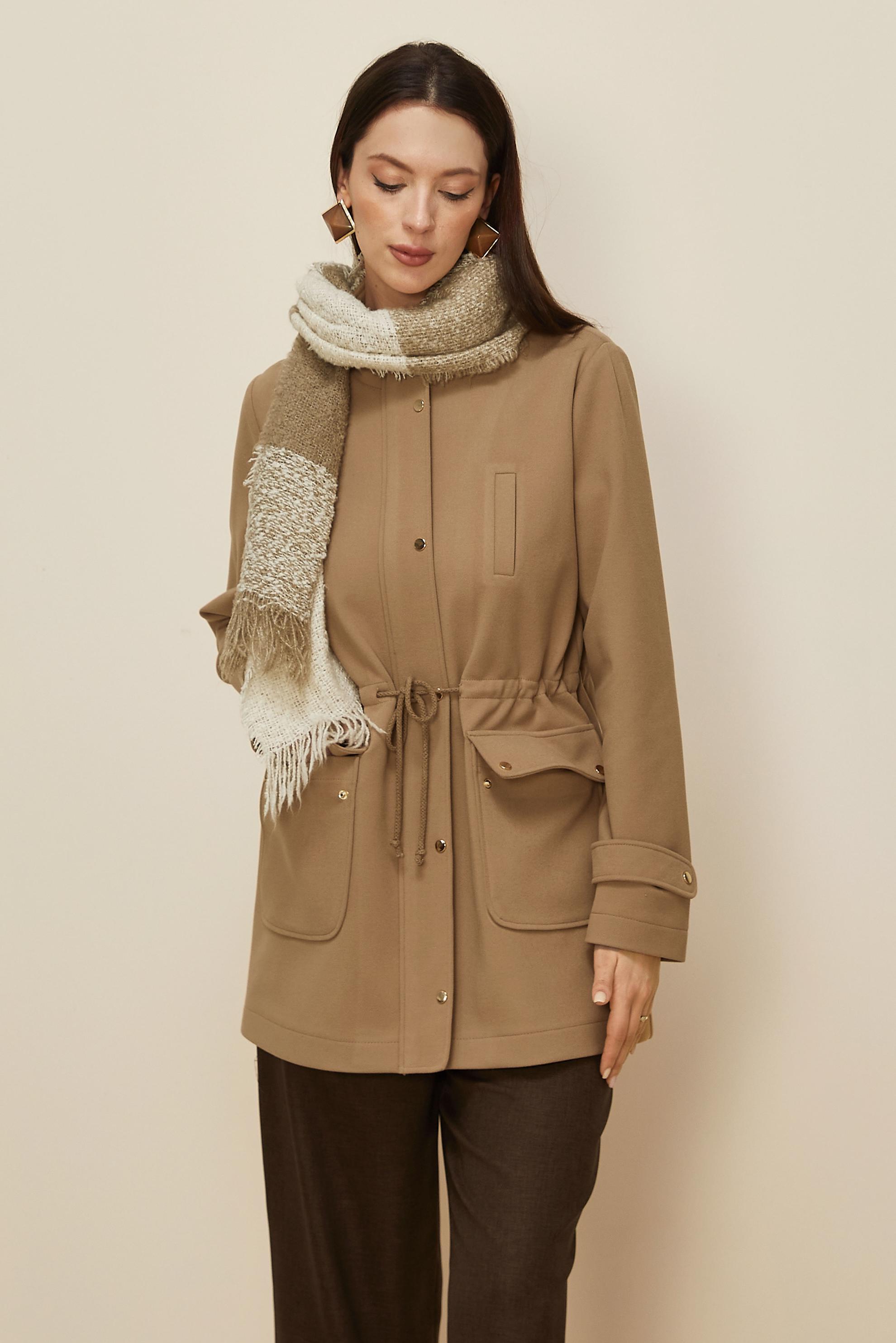 Tesettür giyim KAHVE BELİ BÜZGÜLÜ CEKET 46261