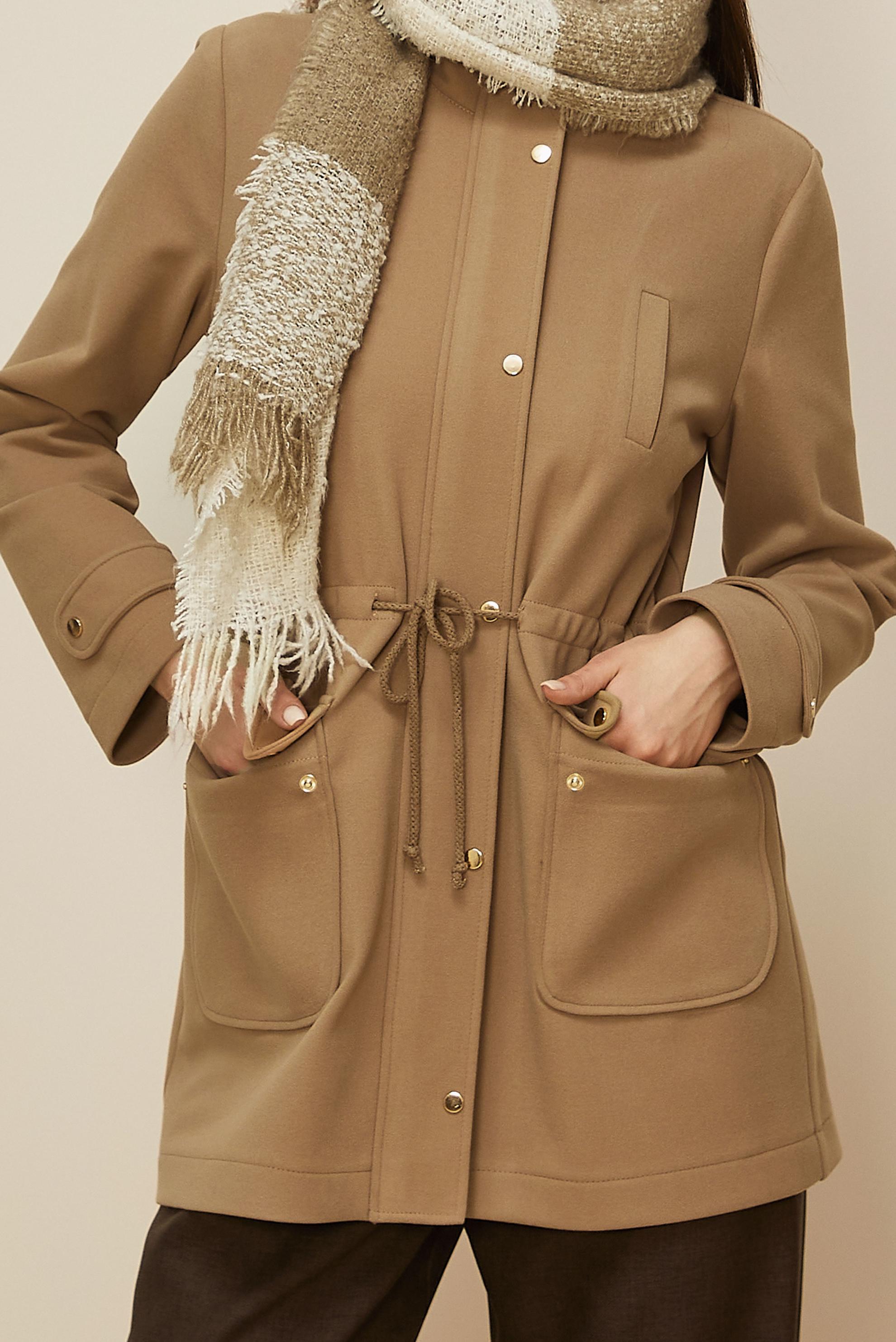 Tesettür giyim KAHVE BELİ BÜZGÜLÜ CEKET 46261