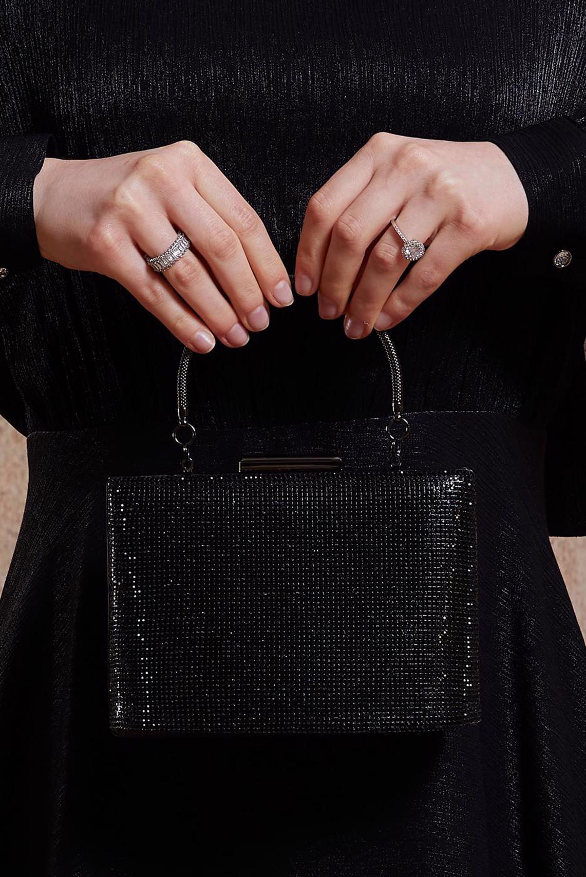 Tesettür giyim SİYAH ALVİNA TAŞLI ÇANTA 0380