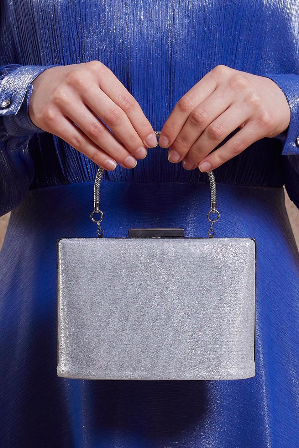 Tesettür giyim GÜMÜŞ ALVİNA TAŞLI ÇANTA 0380