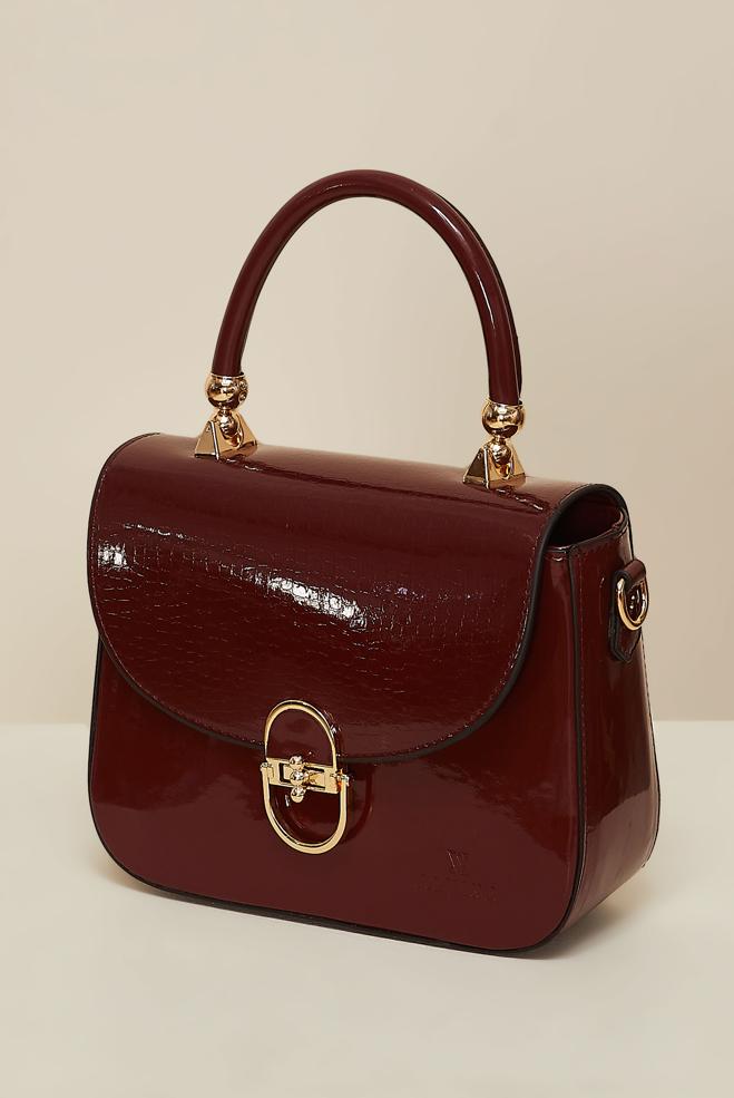 Vêtements hijab ROUGE BORDEAUX ALVINA SAC TEXTURÉ BRILLANT 1218 - ALVİNA