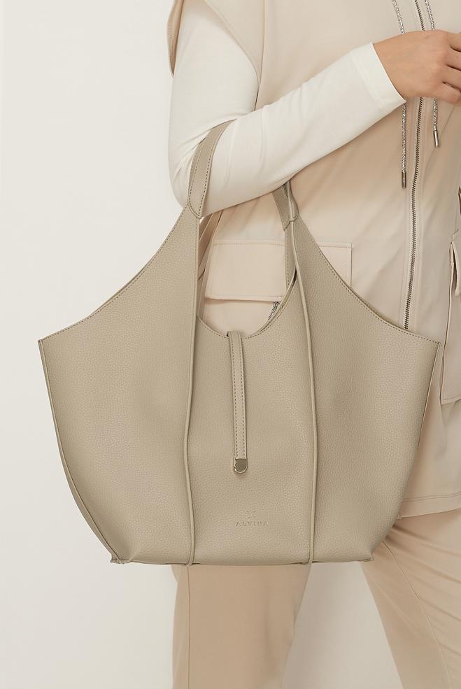 Tesettür giyim VİZON ALVİNA SUNİ DERİ KOL ÇANTASI 1255 - ALVİNA