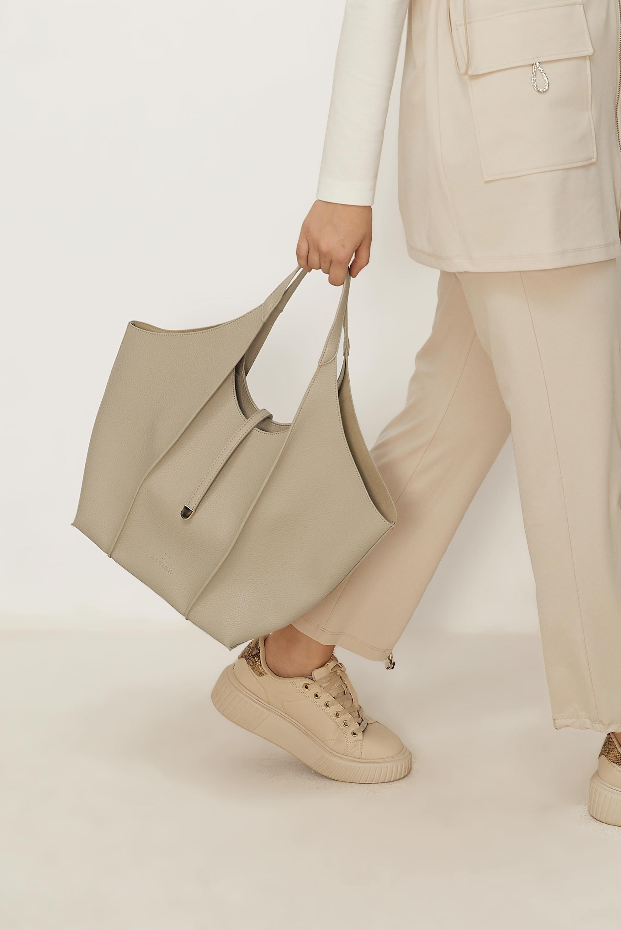 Tesettür giyim VİZON ALVİNA SUNİ DERİ KOL ÇANTASI 1255