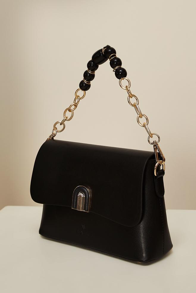 Tesettür giyim SİYAH ALVİNA BONCUK DETAYLI ÇANTA 1265 - ALVİNA