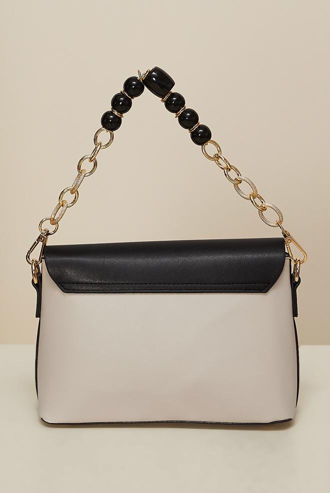 Tesettür giyim BEYAZ ALVİNA BONCUK DETAYLI ÇANTA 1265 - ALVİNA