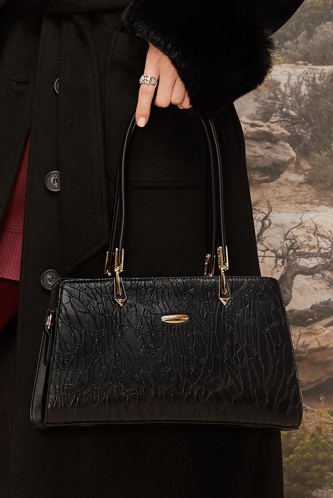 Tesettür giyim SİYAH ALVİNA SUNİ DERİ ÇANTA 1284 - ALVİNA