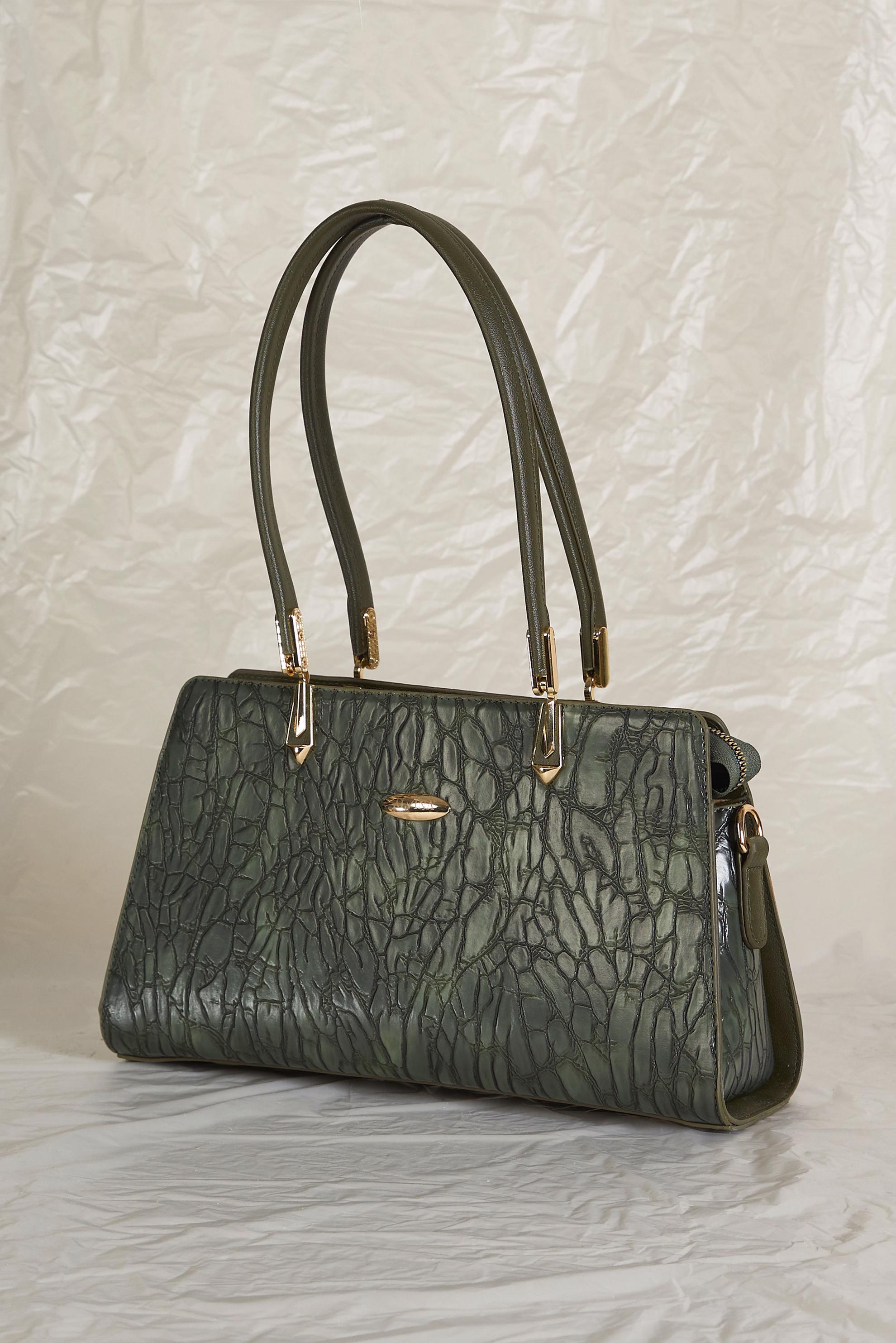 Tesettür giyim HAKİ ALVİNA SUNİ DERİ ÇANTA 1284