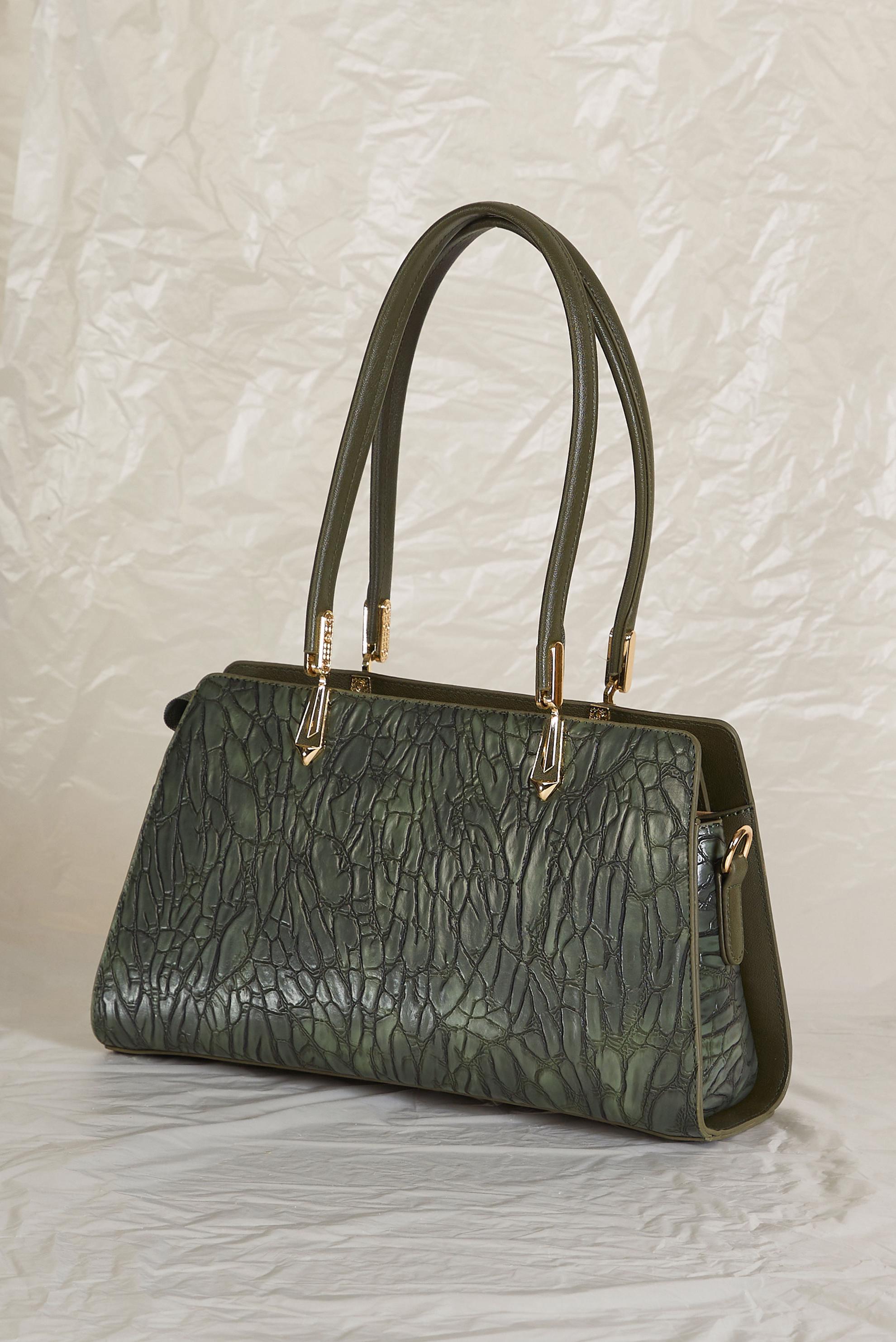 Tesettür giyim HAKİ ALVİNA SUNİ DERİ ÇANTA 1284