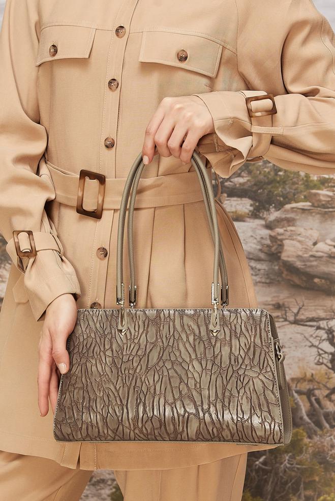 Tesettür giyim VİZON ALVİNA SUNİ DERİ ÇANTA 1284 - ALVİNA