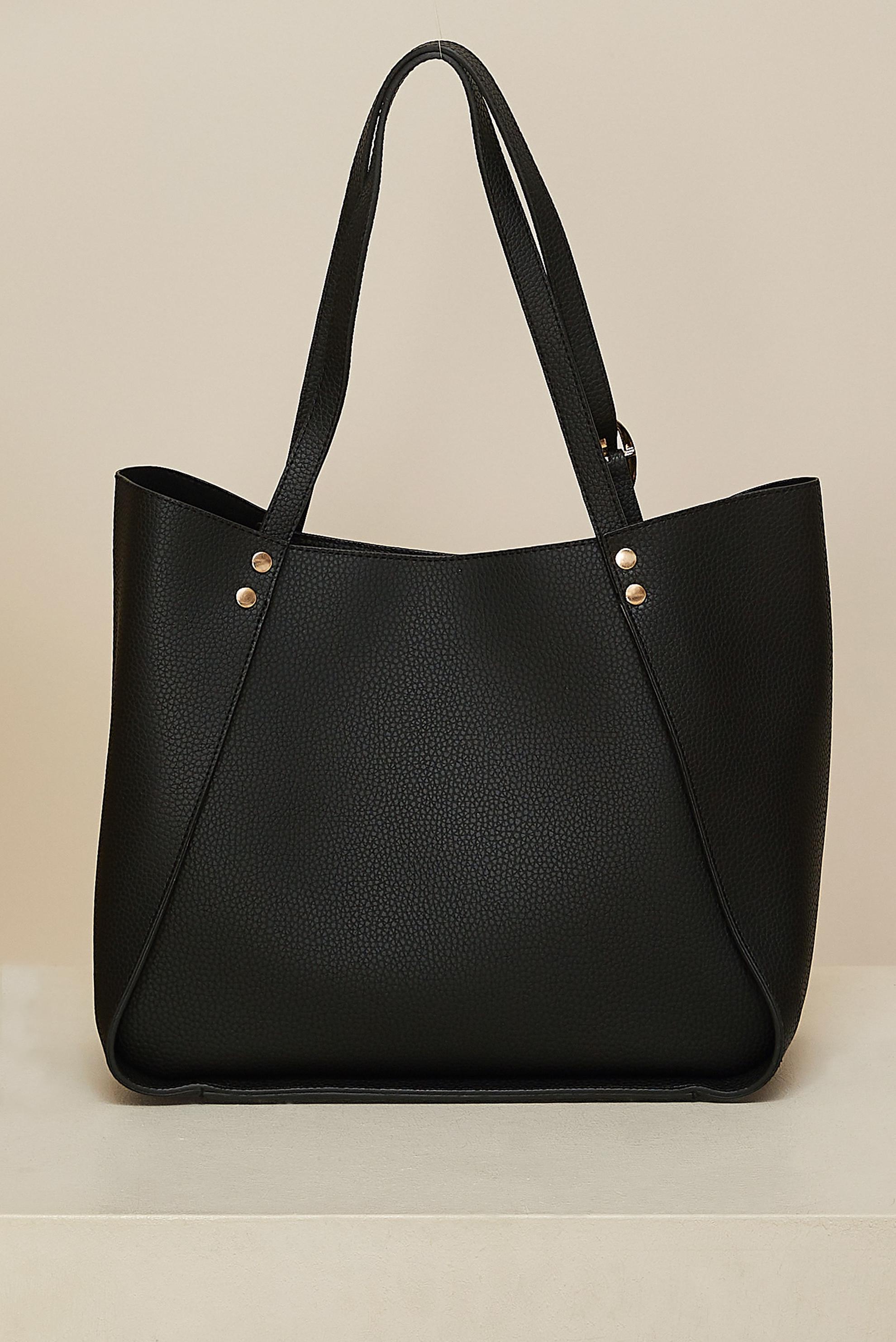 Hijab clothing BLACK ALVINA FAUX-LEATHER SHOULDER BAG 1286